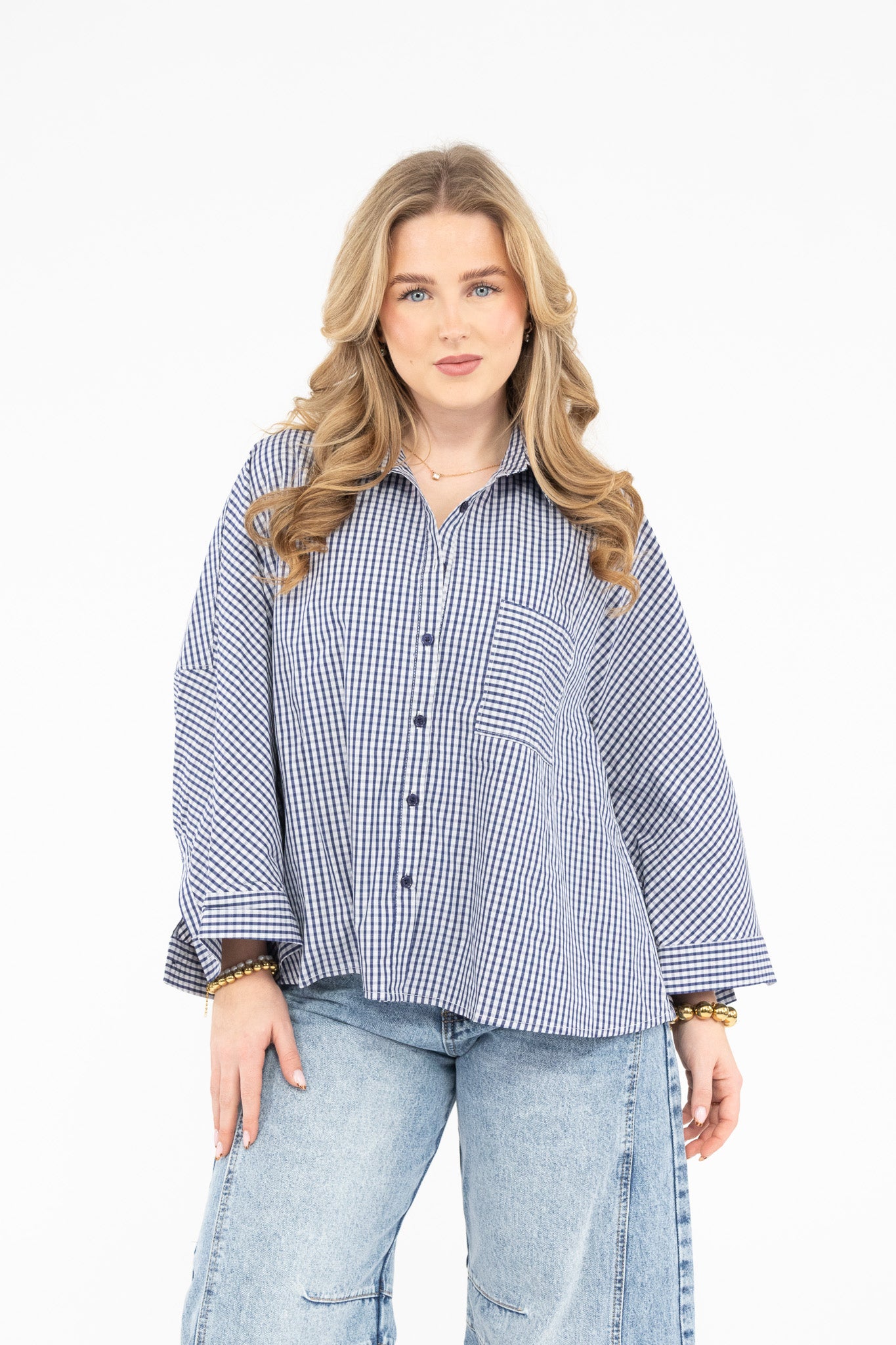 Oversized Checked Blouse