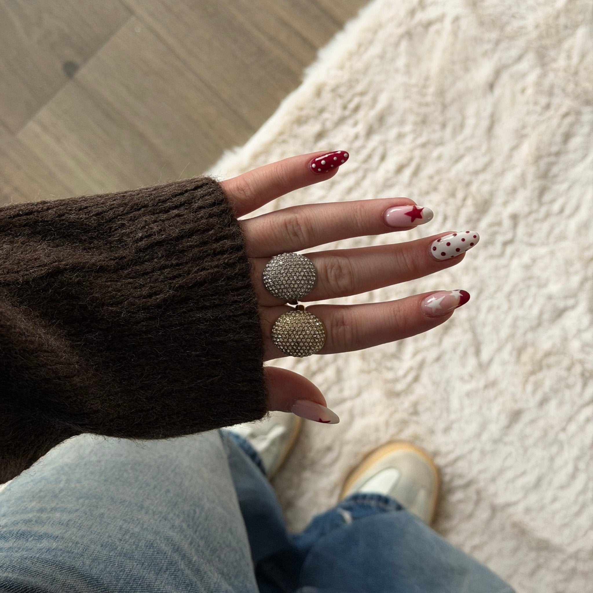 Glitter Oval Ring