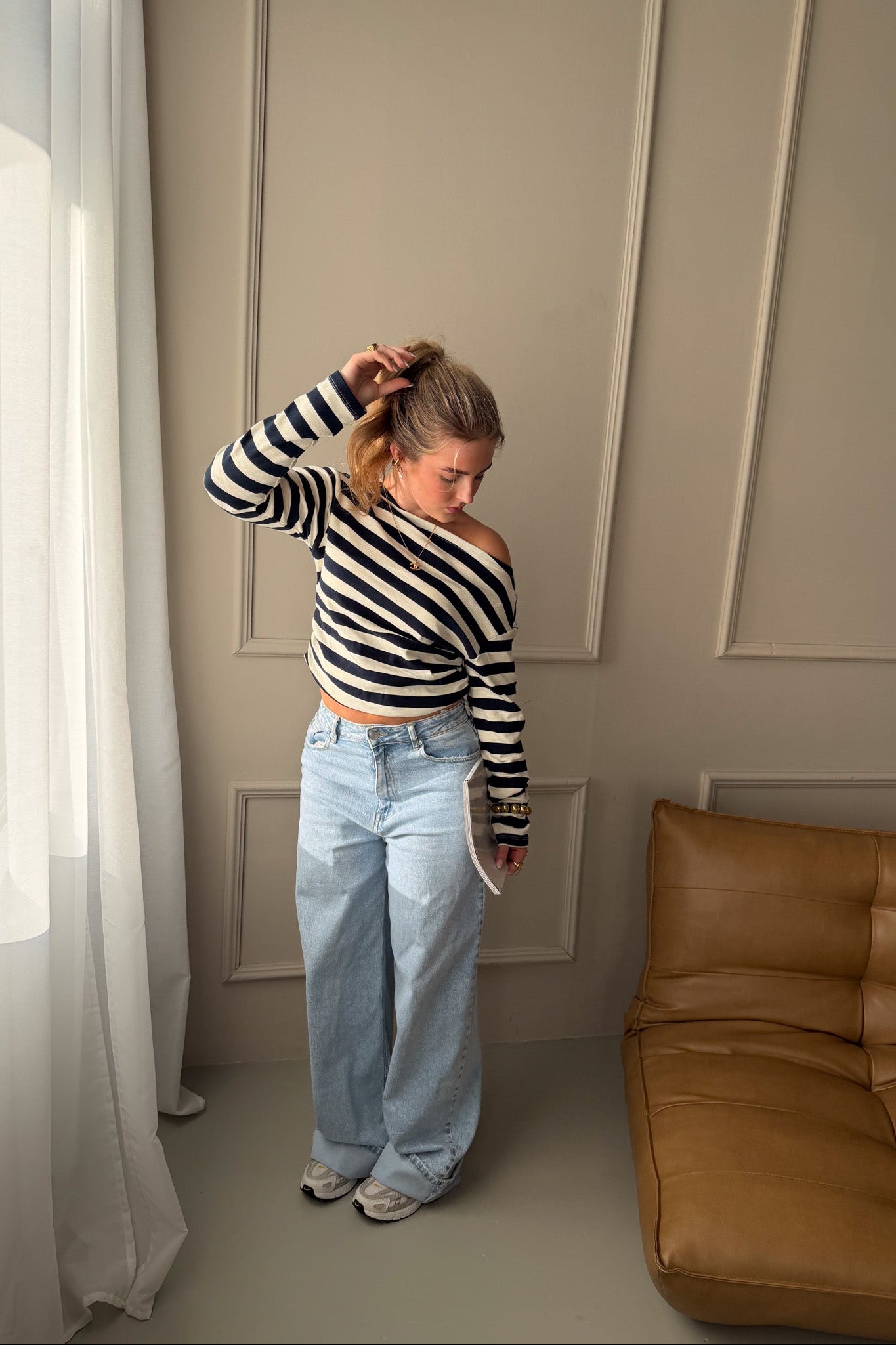 Boatneck Stripe Top