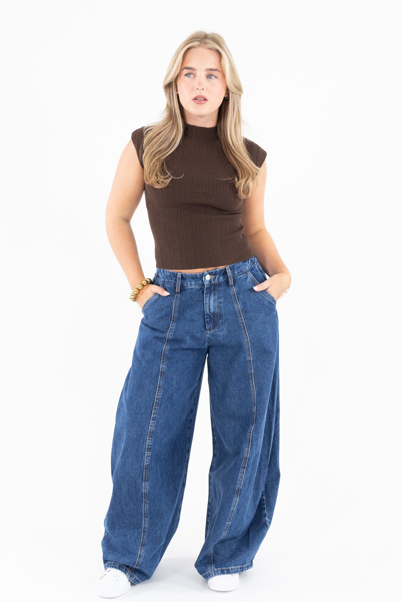 Fitted Mock Neck Top
