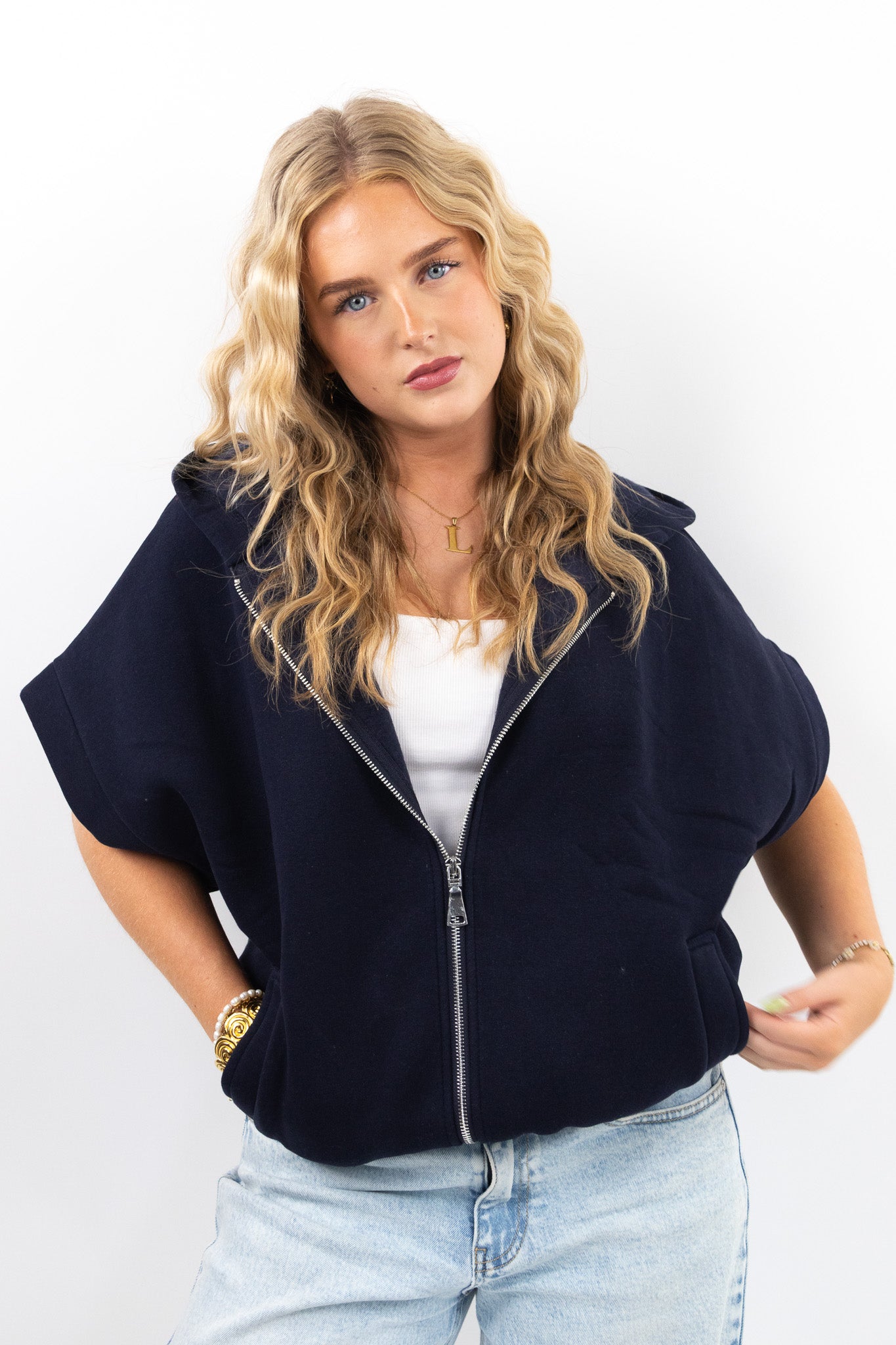 Sleeveless Zip Hoodie