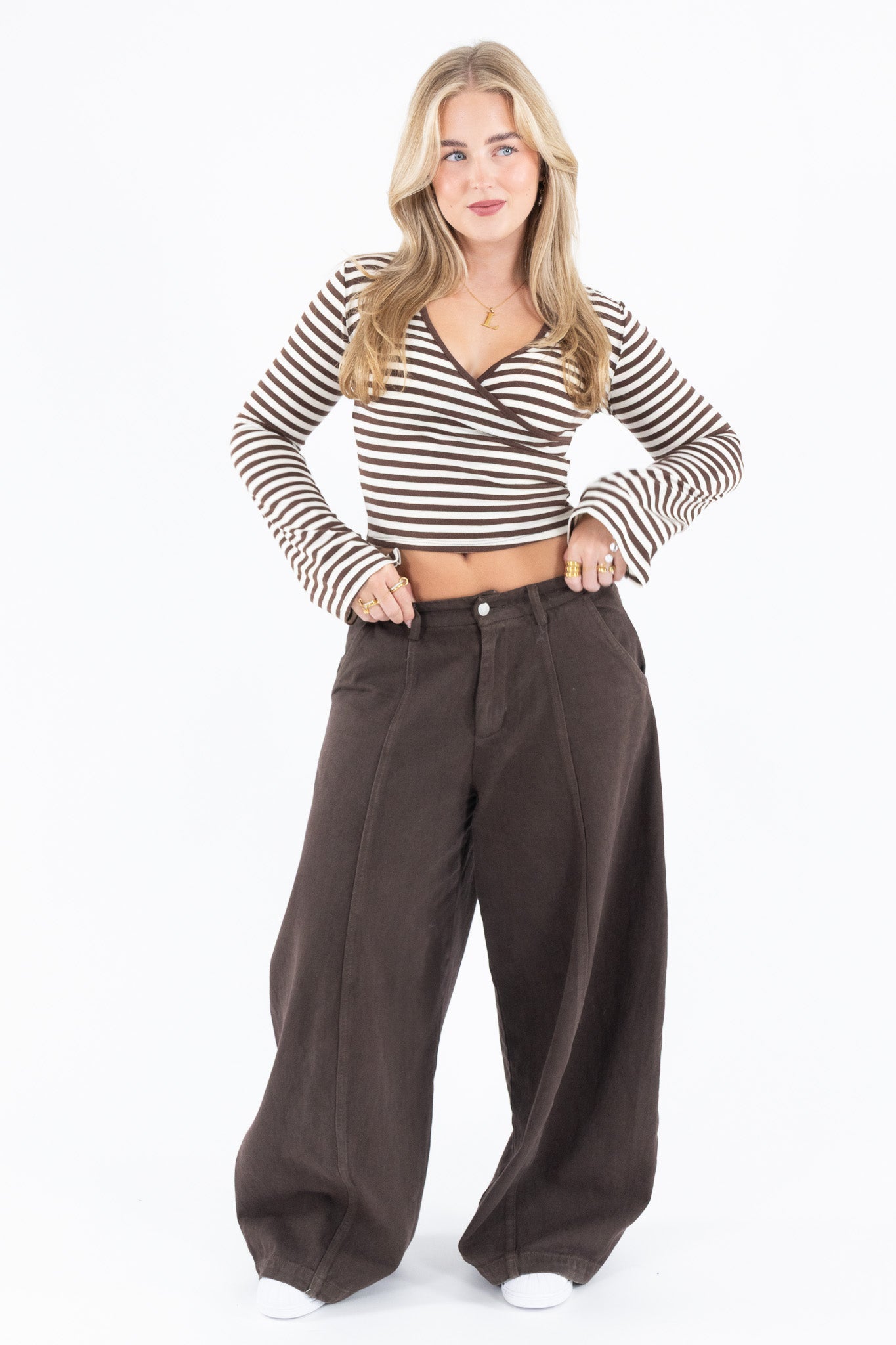 Flared Sleeve Wrap Top