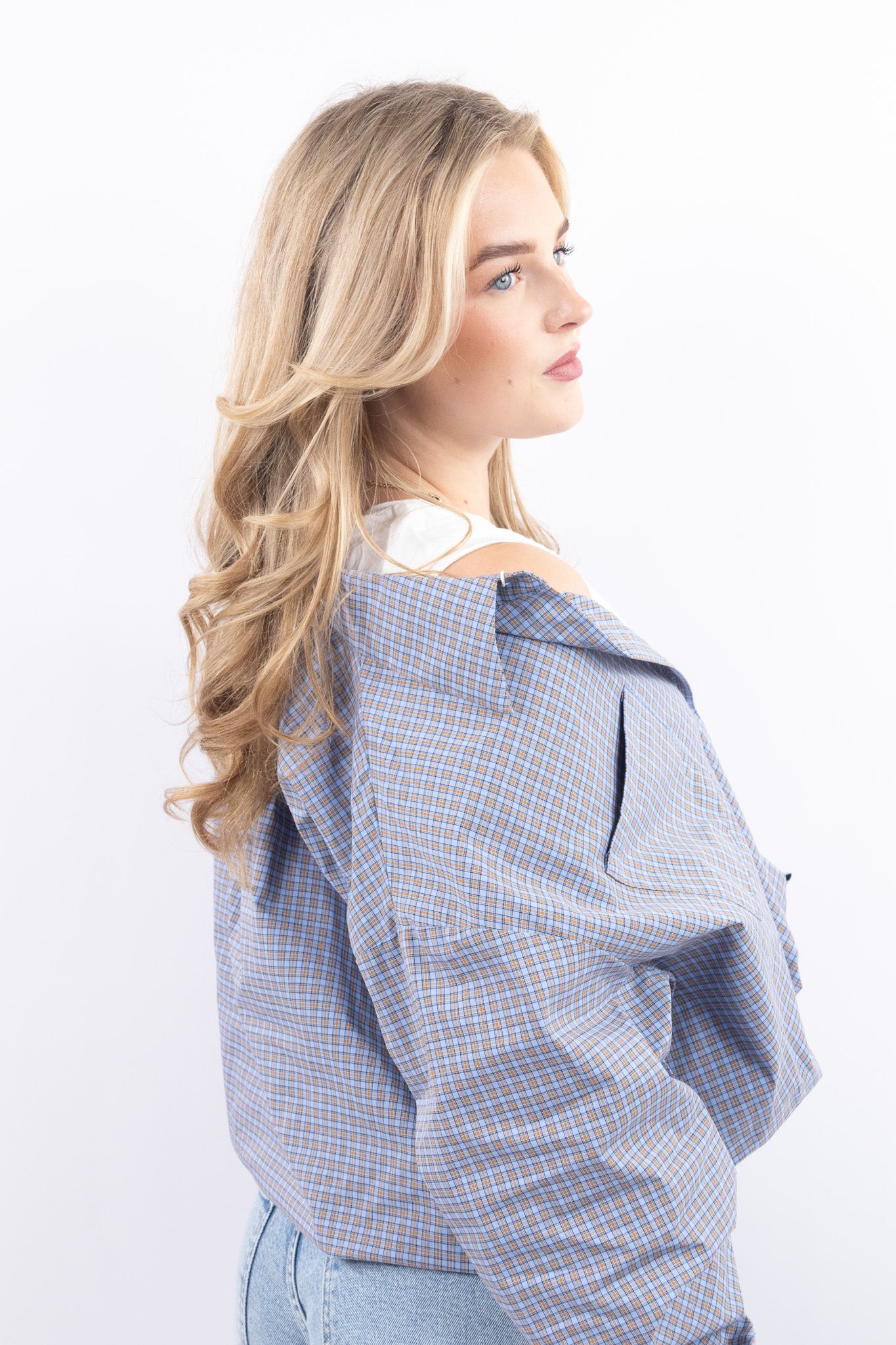 Cropped Checkered Shirt