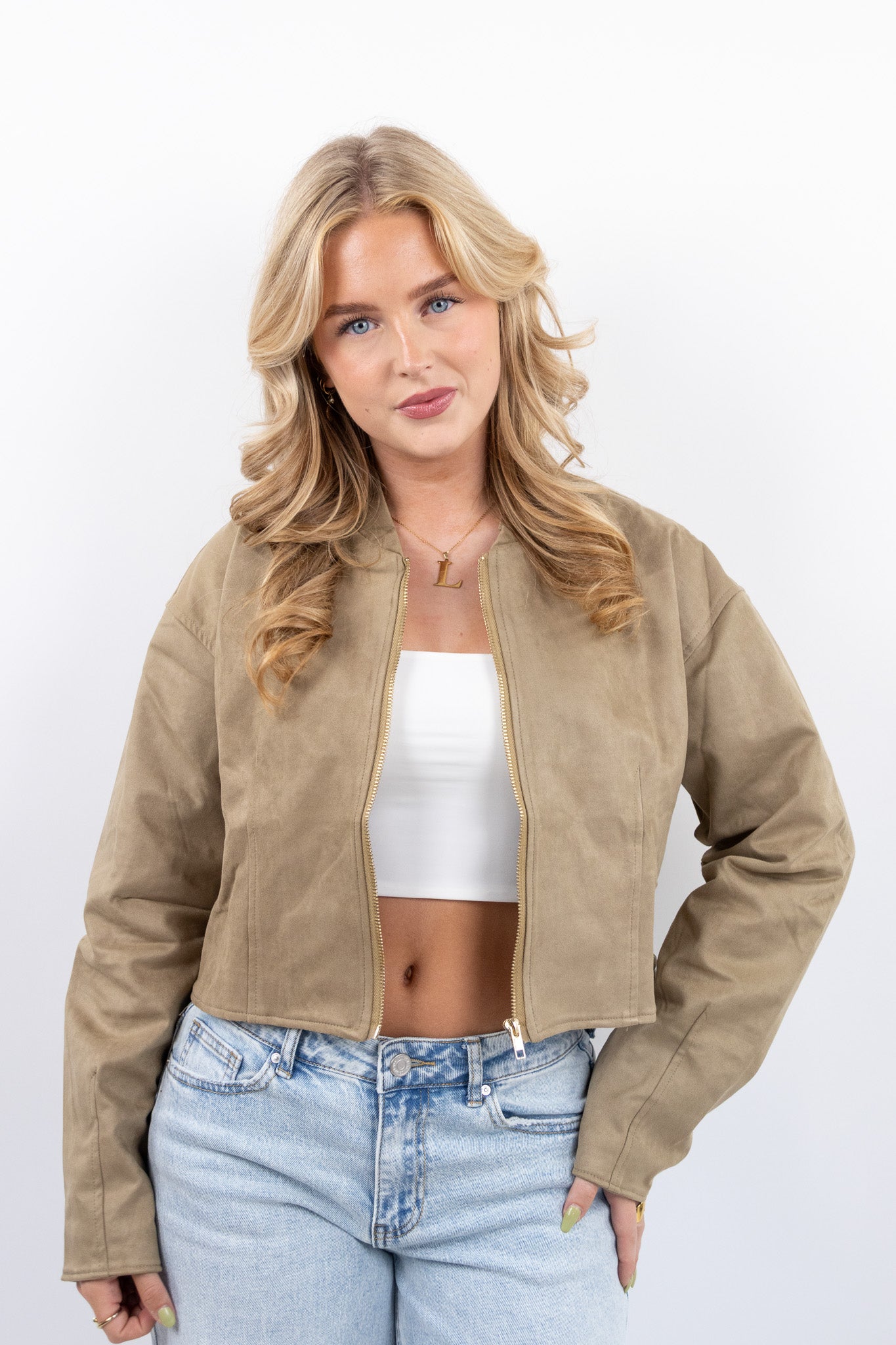 Cropped Suede Jacket