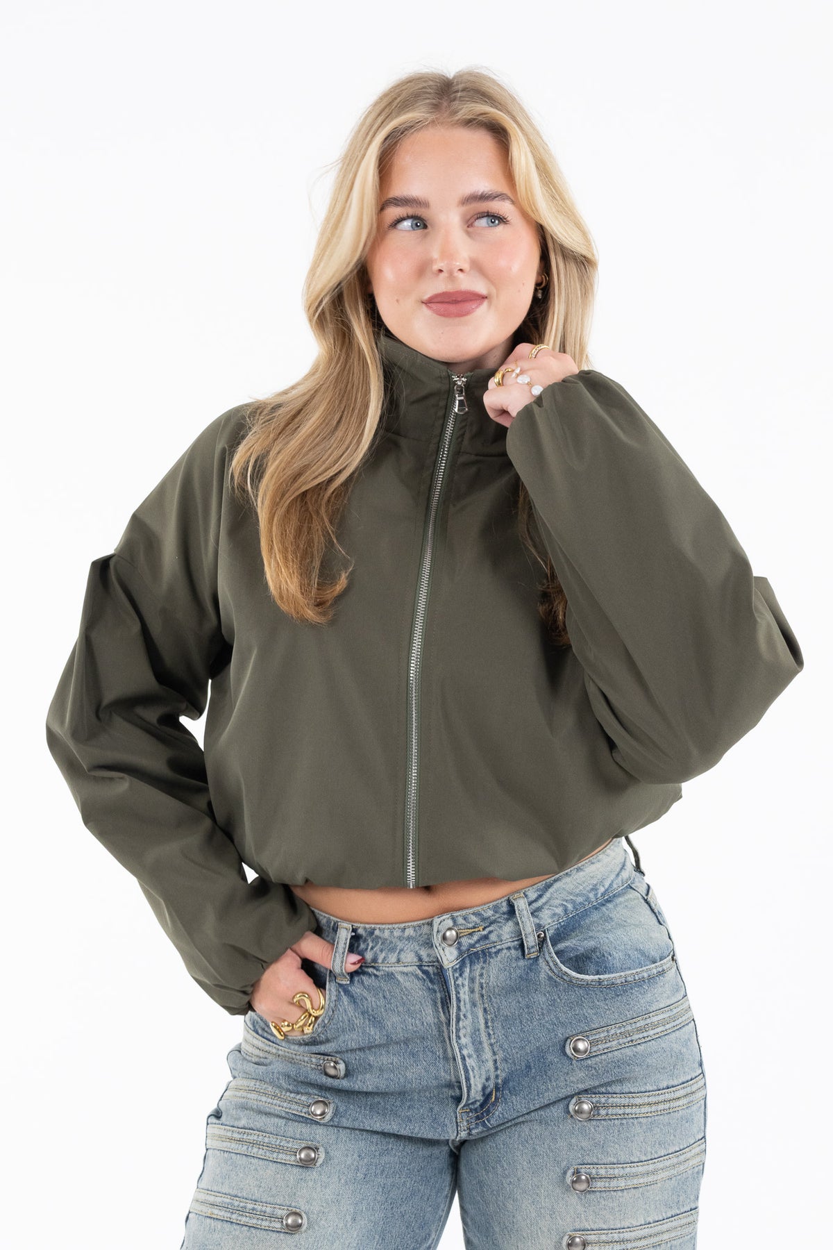 Cropped Balloon Jacket