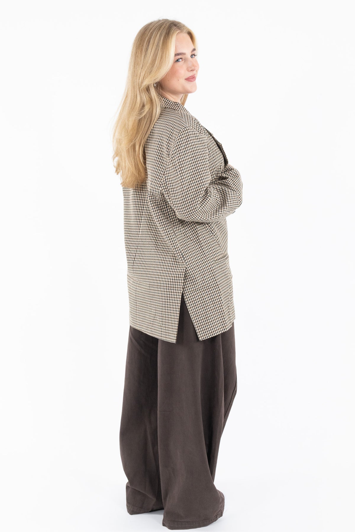 Oversized Check Blazer