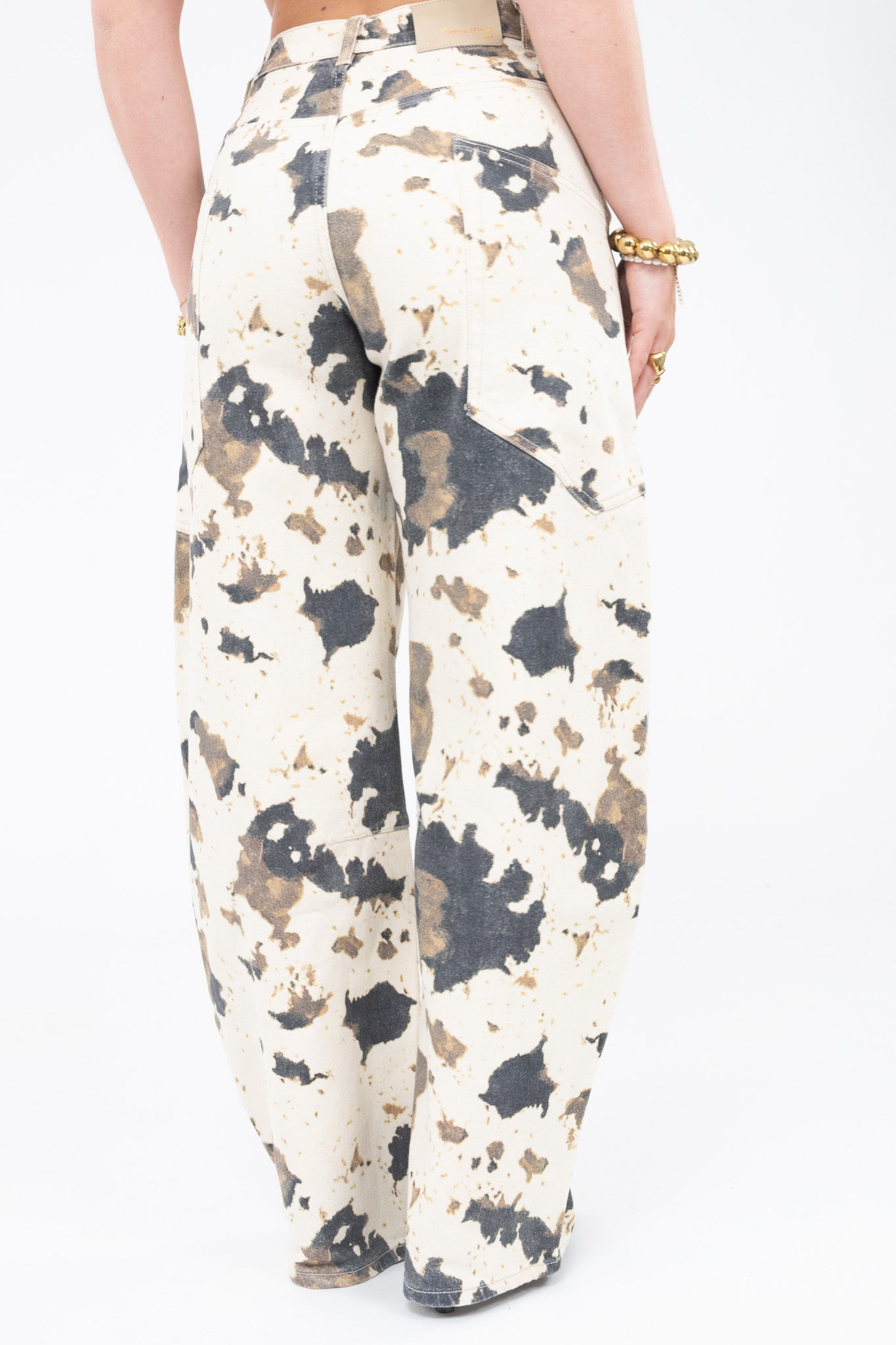 Cow Print Balloon Jeans