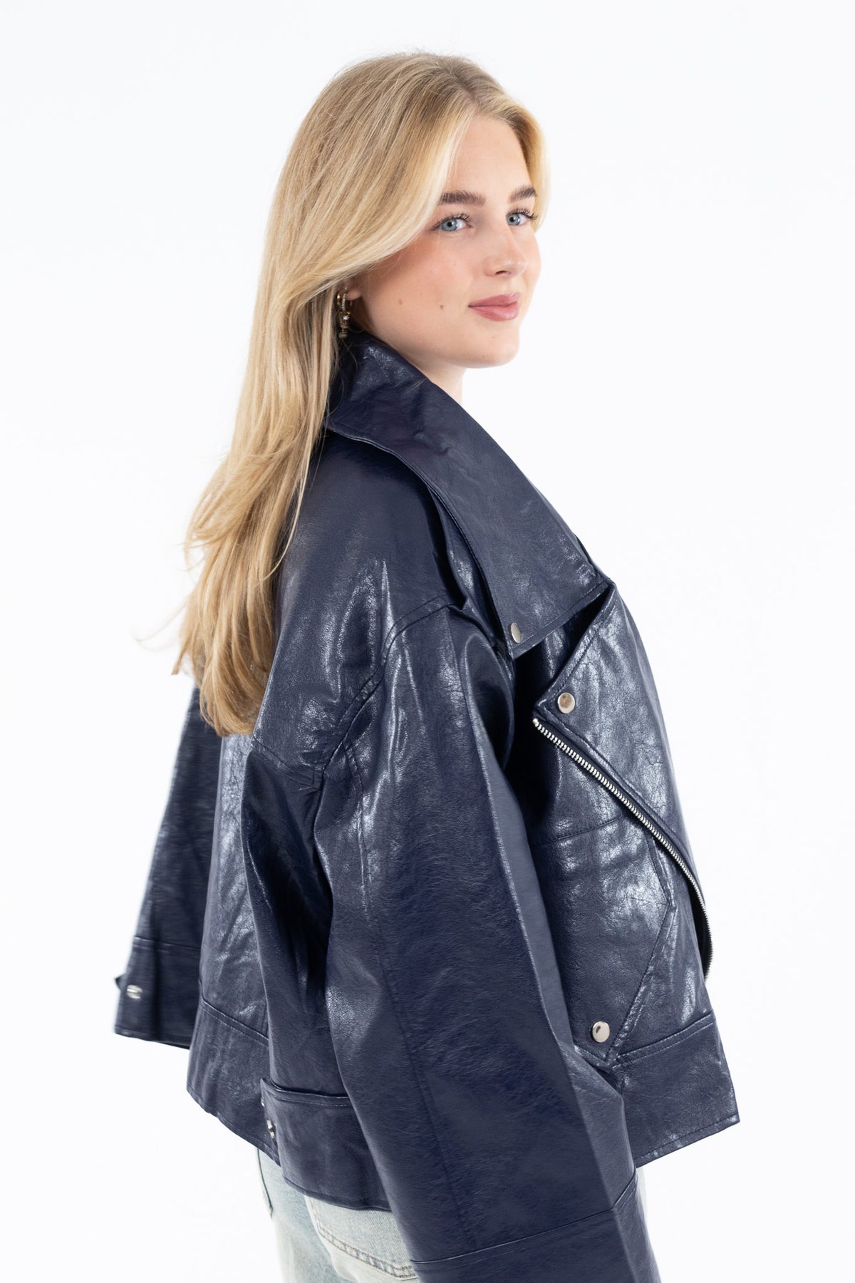 Oversized Leather Look Jacket