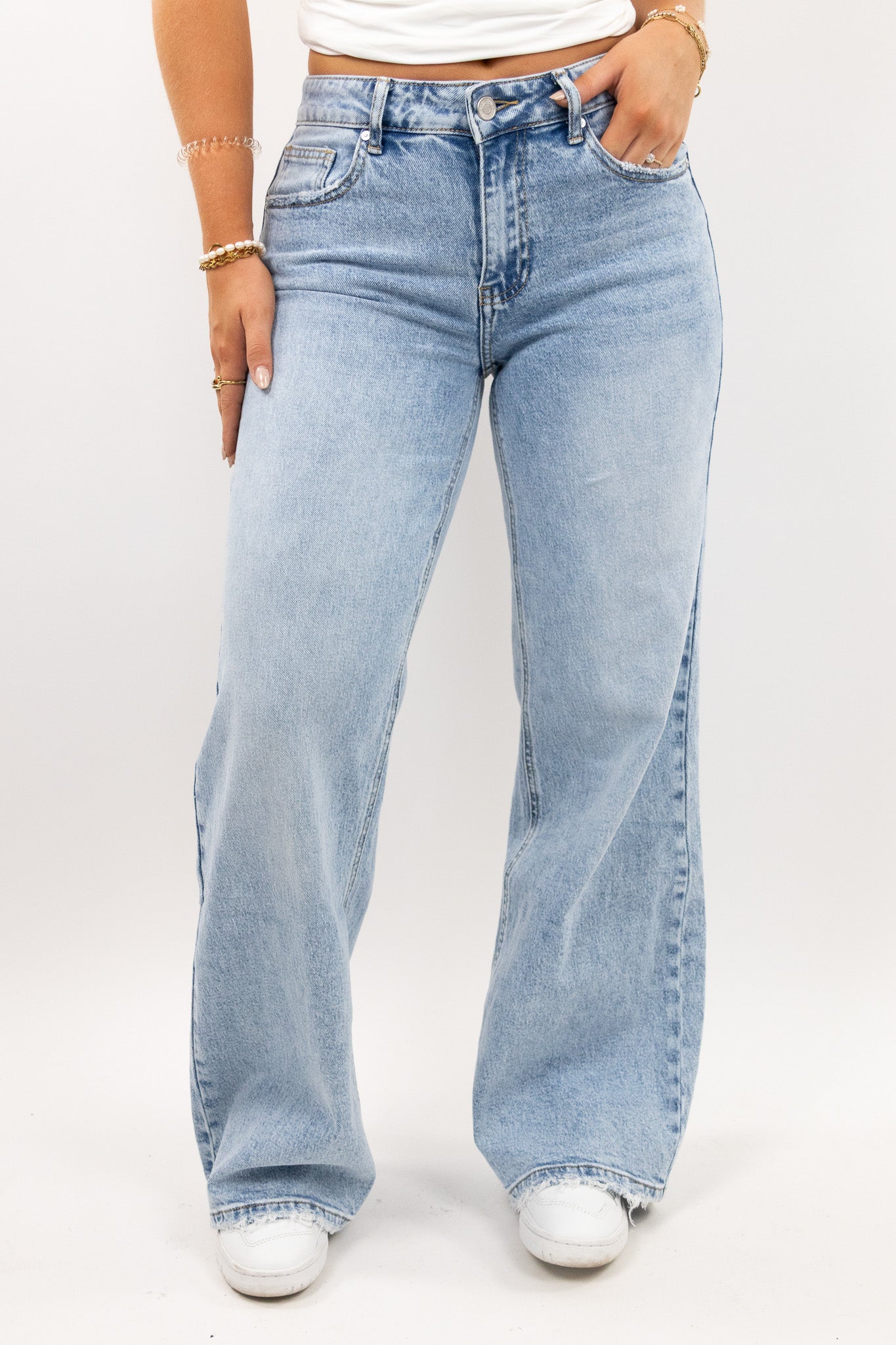 Sculpt Side Wide Leg Jeans - Stretch