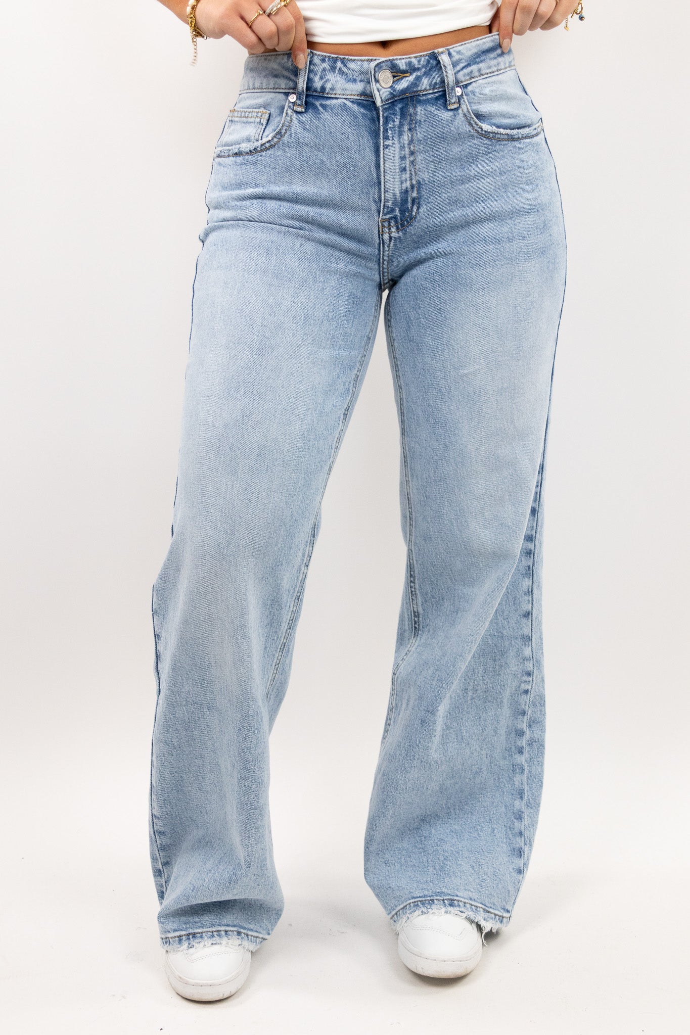 Sculpt Side Wide Leg Jeans - Stretch