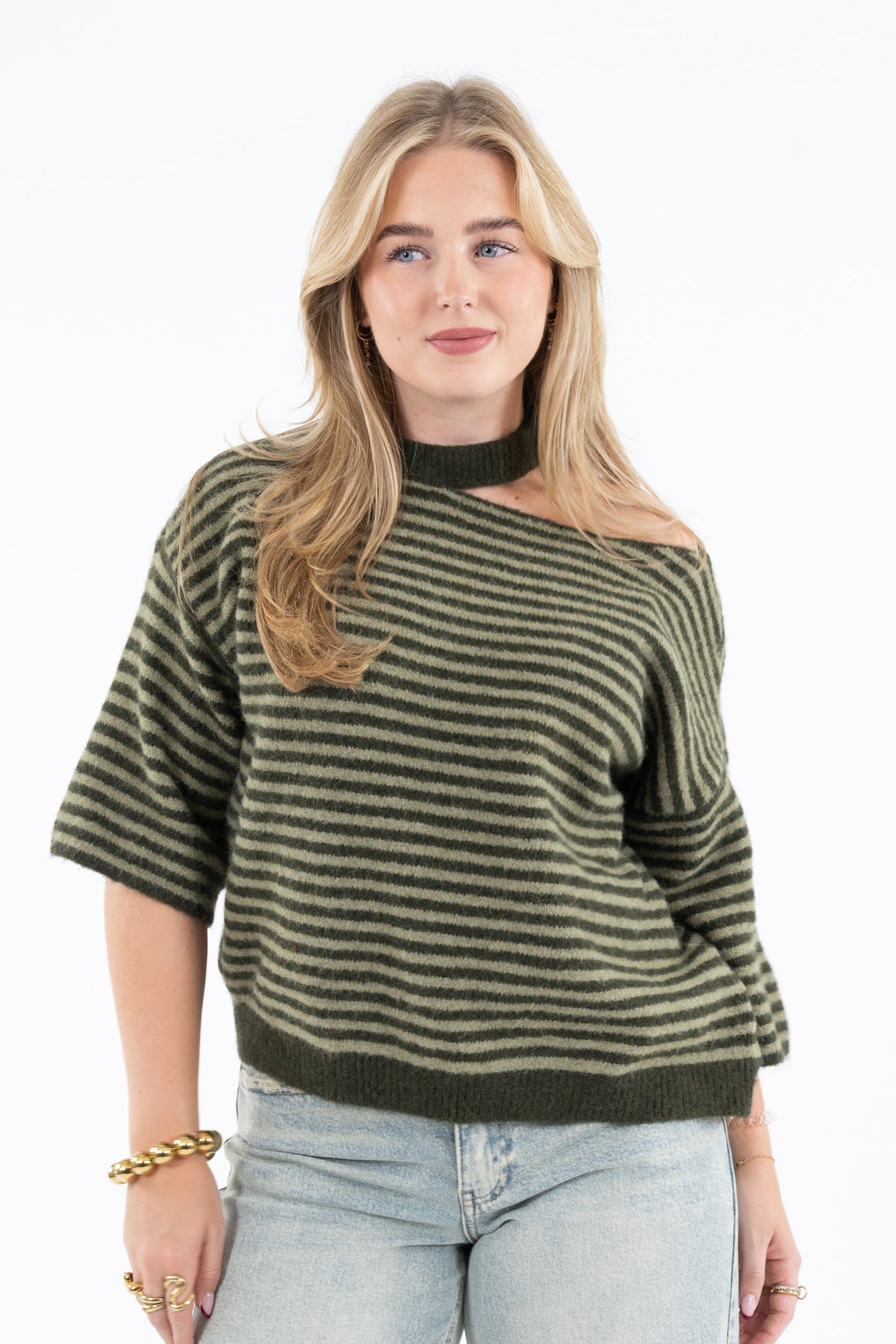 Cut Out Stripe Knit
