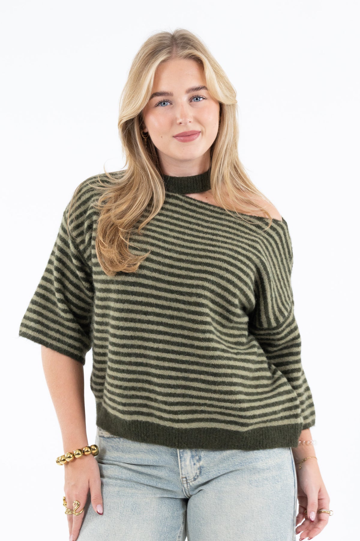 Cut Out Stripe Knit