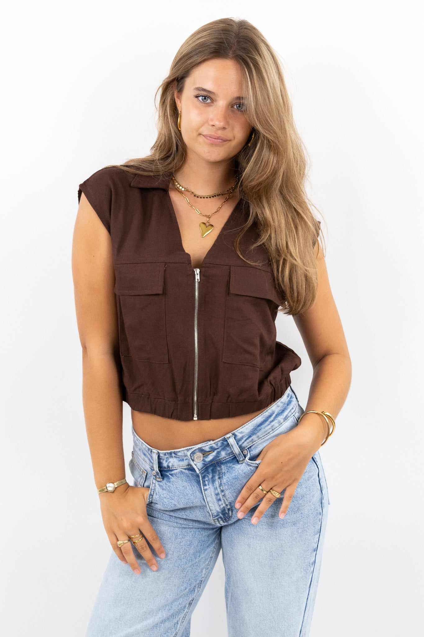 Zip Crop Top