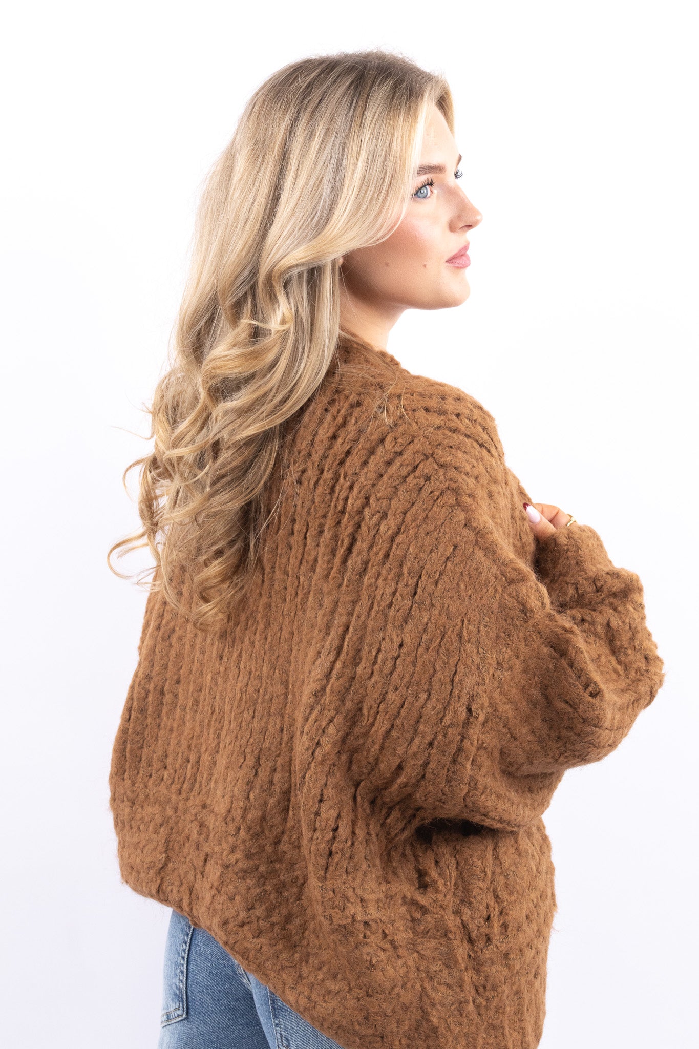Fuzzy Open Knit Cardigan