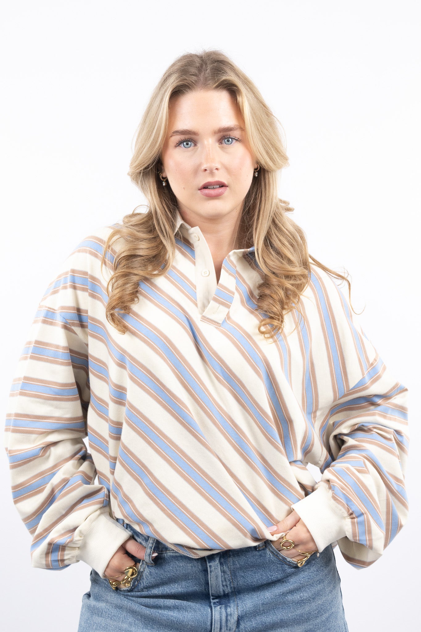 Vintage Stripe Boxy Fit Polo