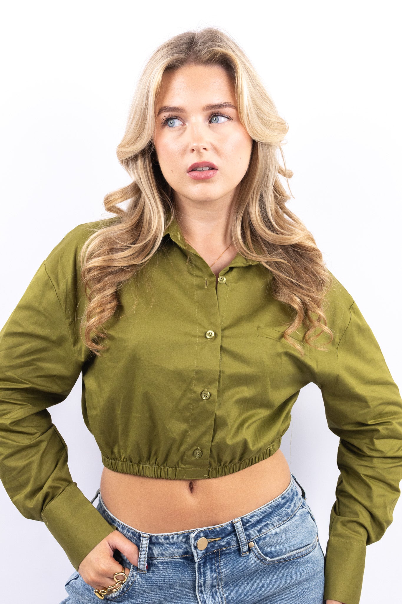 Cropped Elastic Blouse
