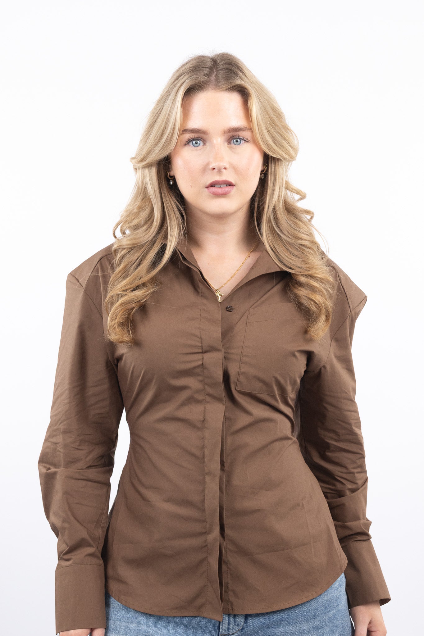 Open Back Tie Blouse