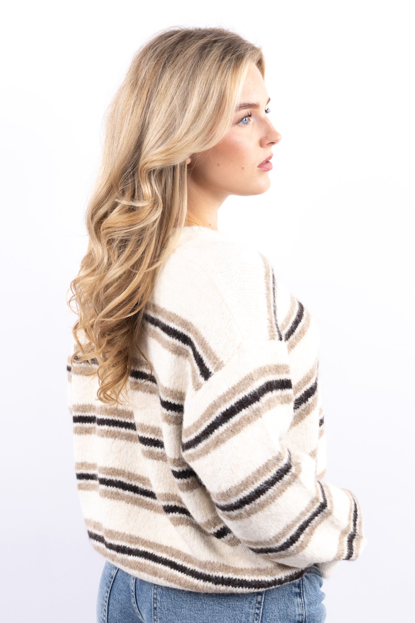 Fuzzy Stripe Cardigan