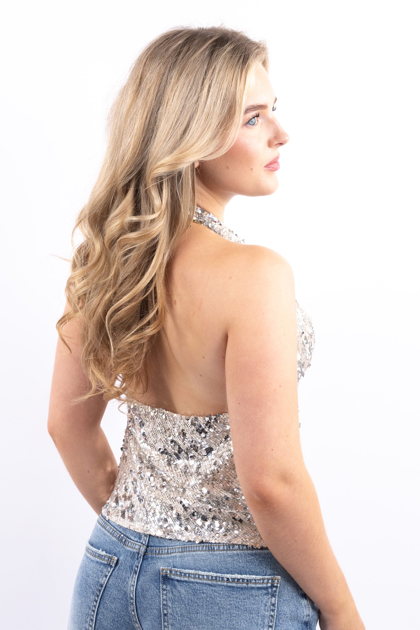 Glitter Halter Top