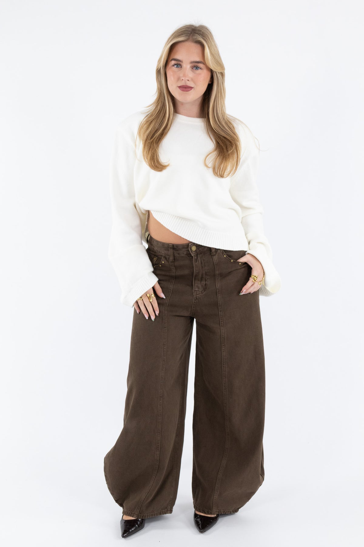 Vintage Studded Balloon Jeans