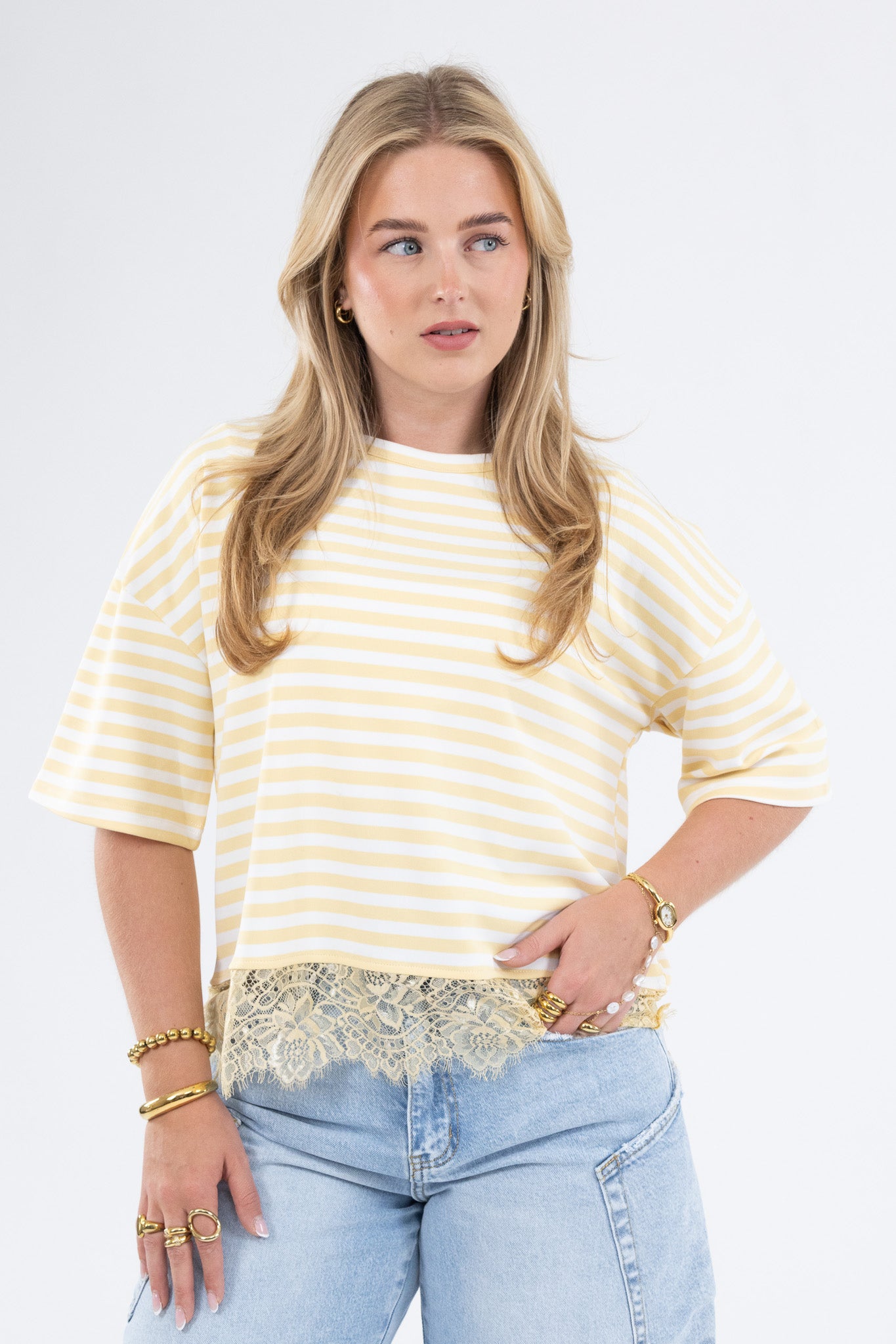 Stripe Lace T-Shirt