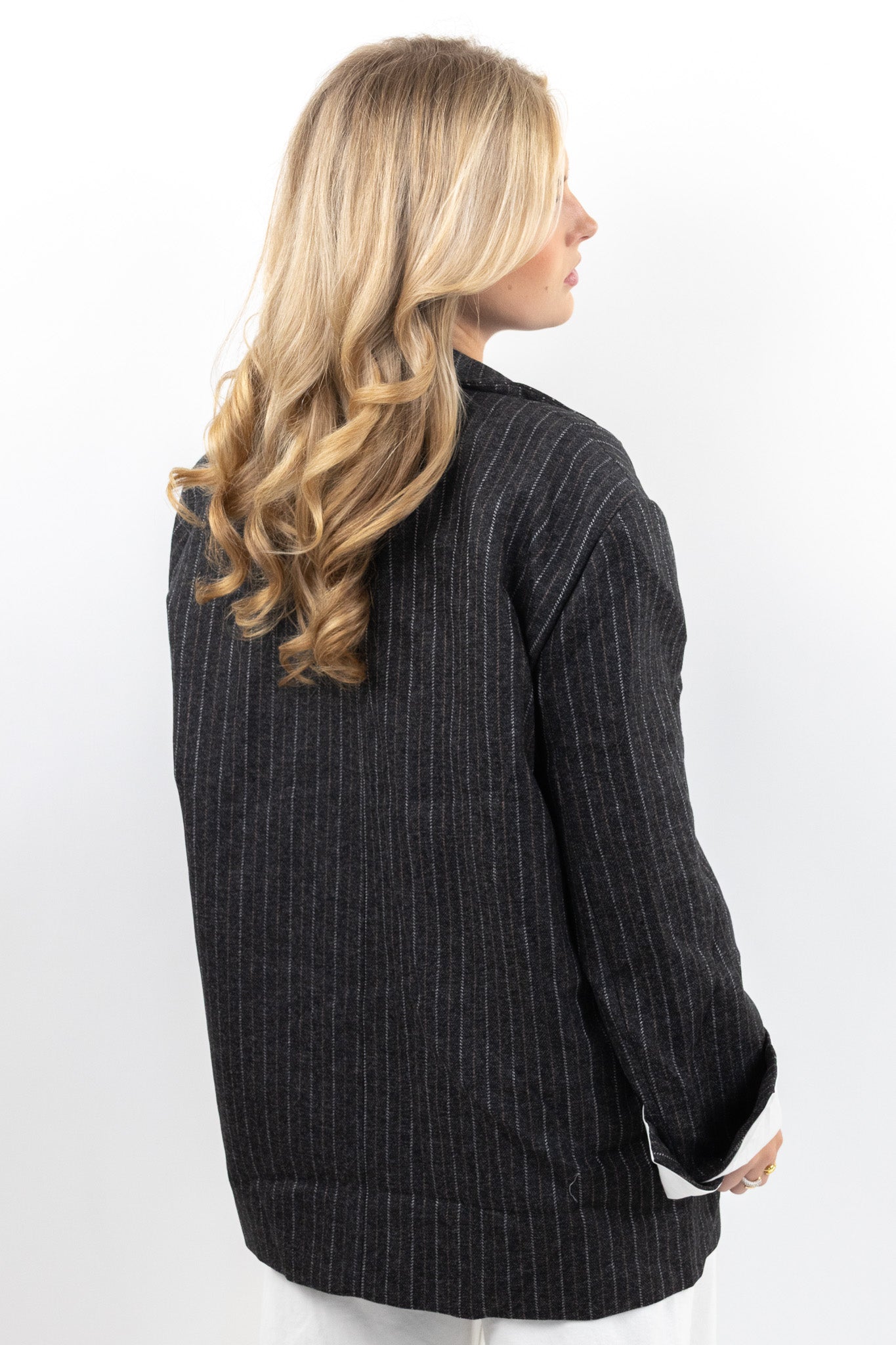 Pinstripe Oversized Blazer