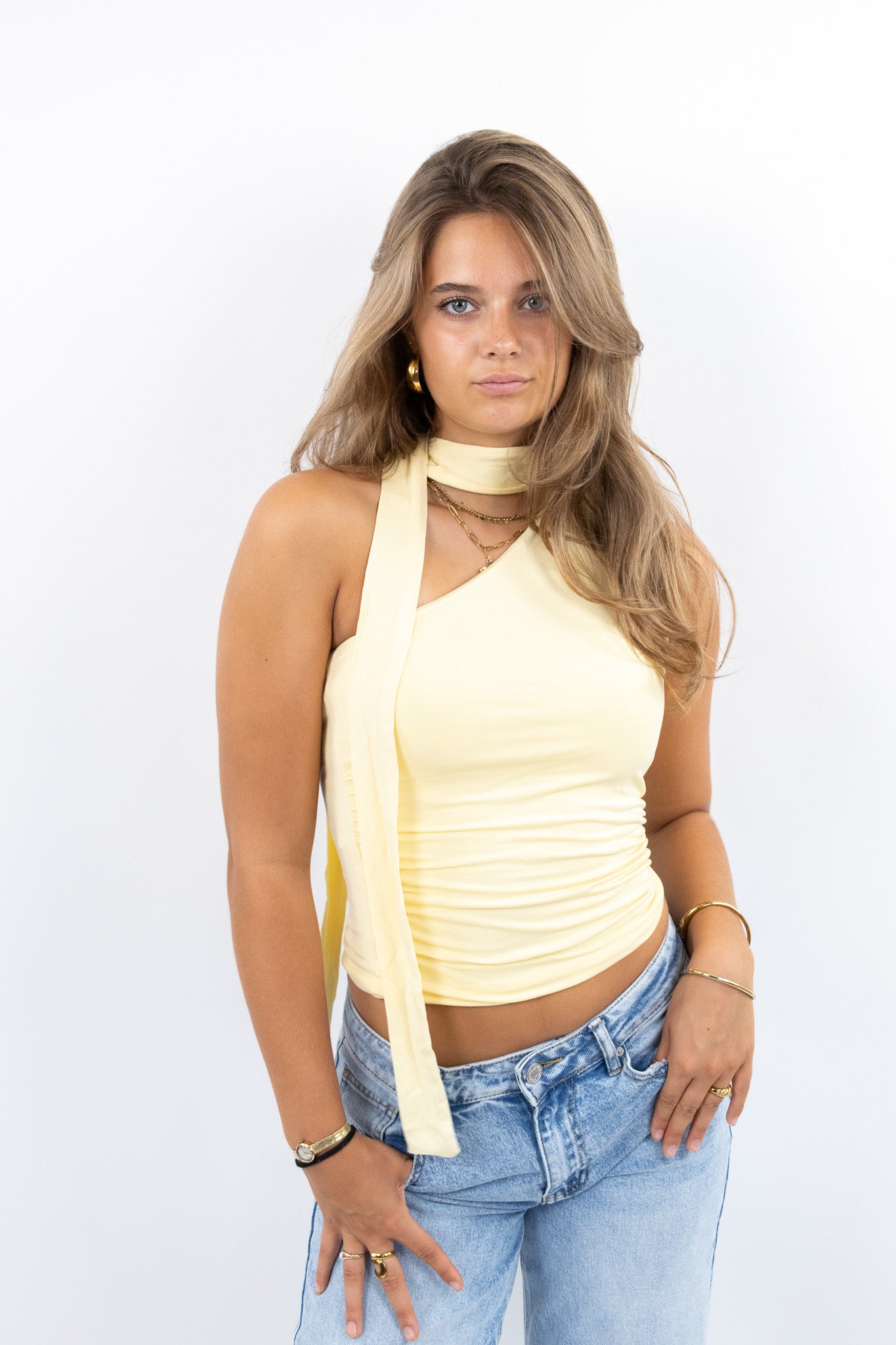 One Shoulder Scarf Top