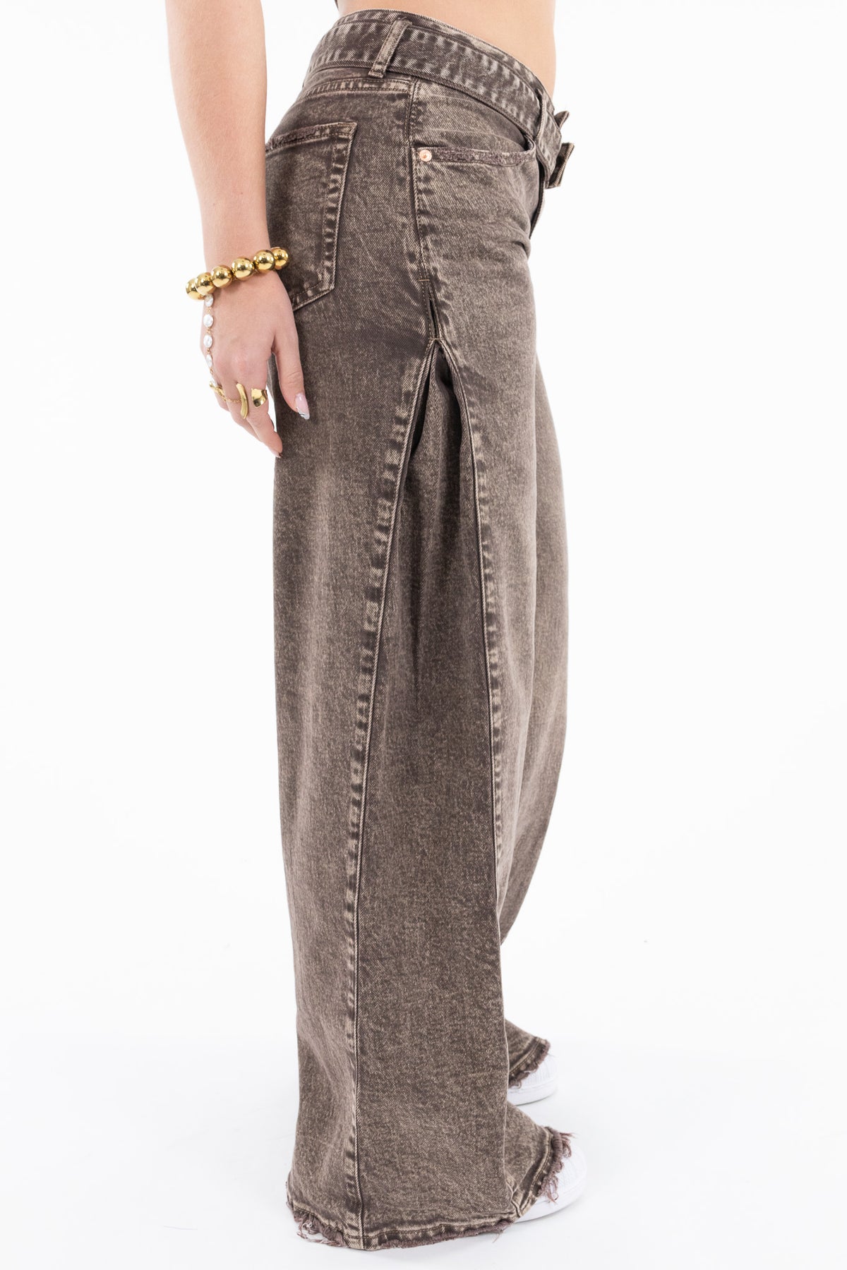 Pre Order Double Waist Wide Leg Jeans
