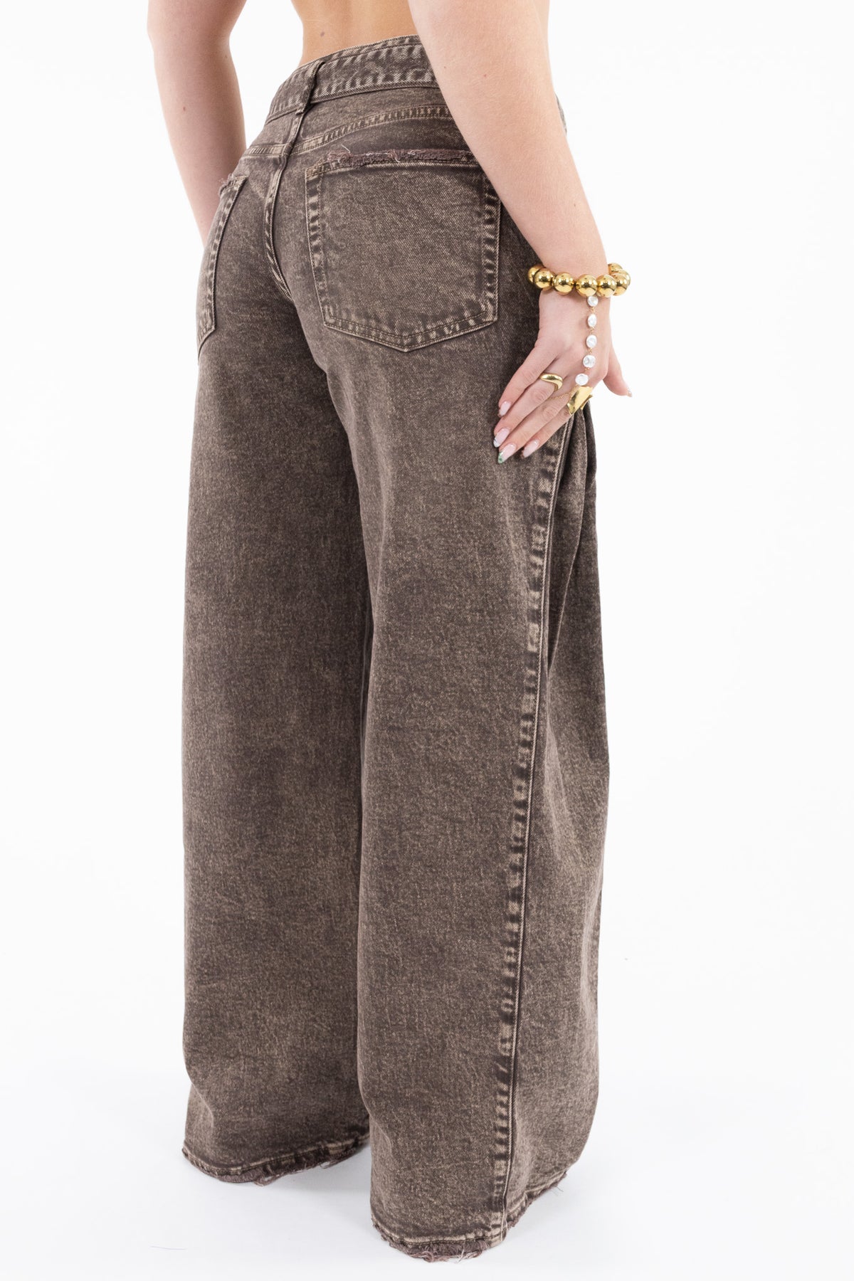 Pre Order Double Waist Wide Leg Jeans