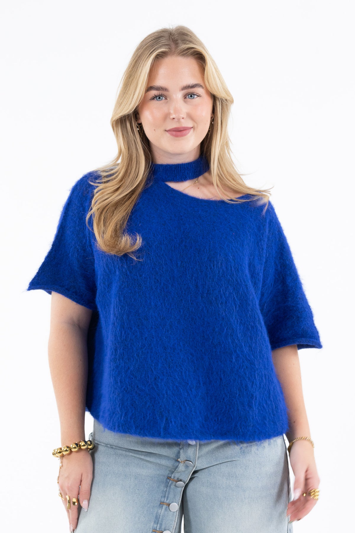 Cut Out Shoulder Knit