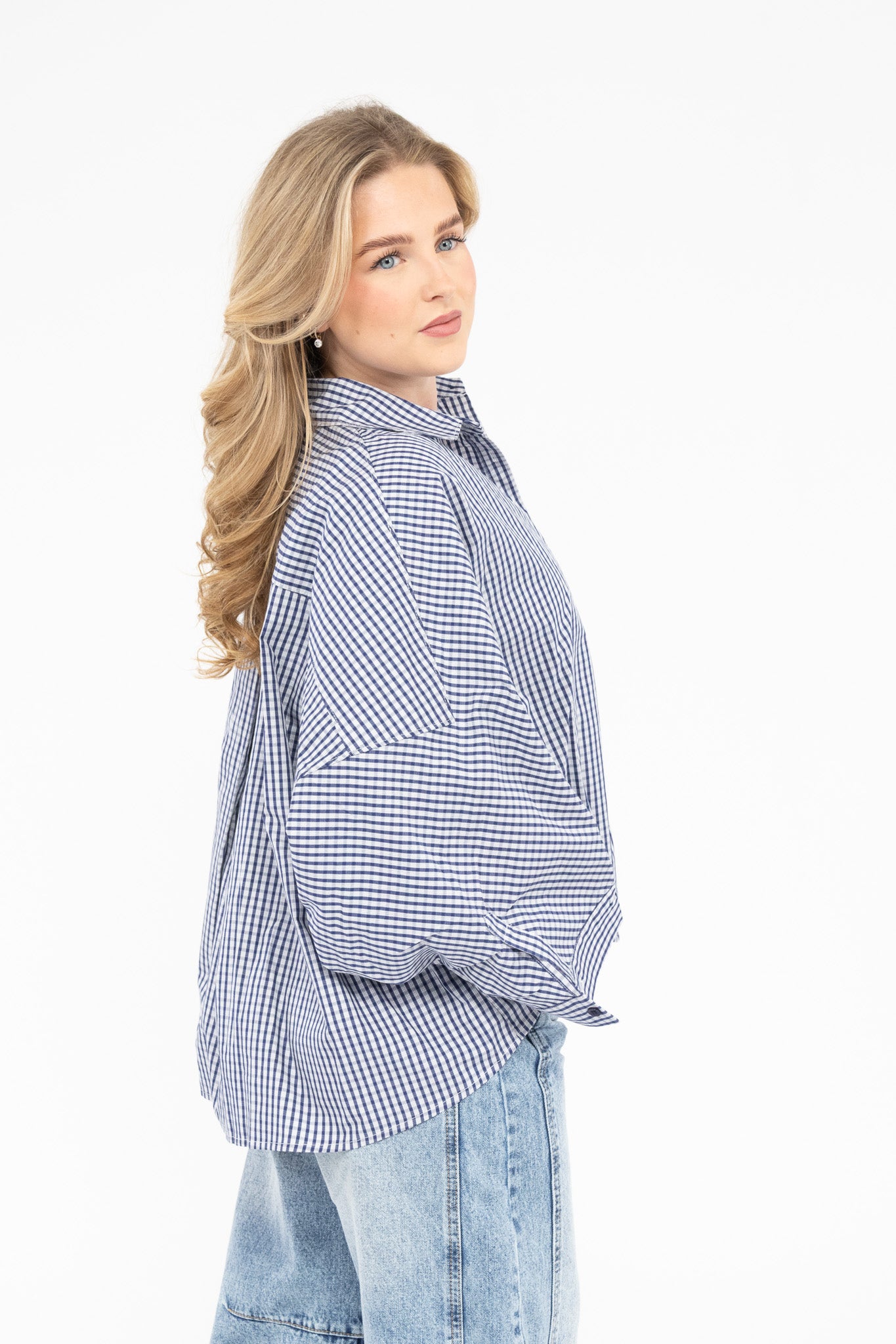 Oversized Checked Blouse