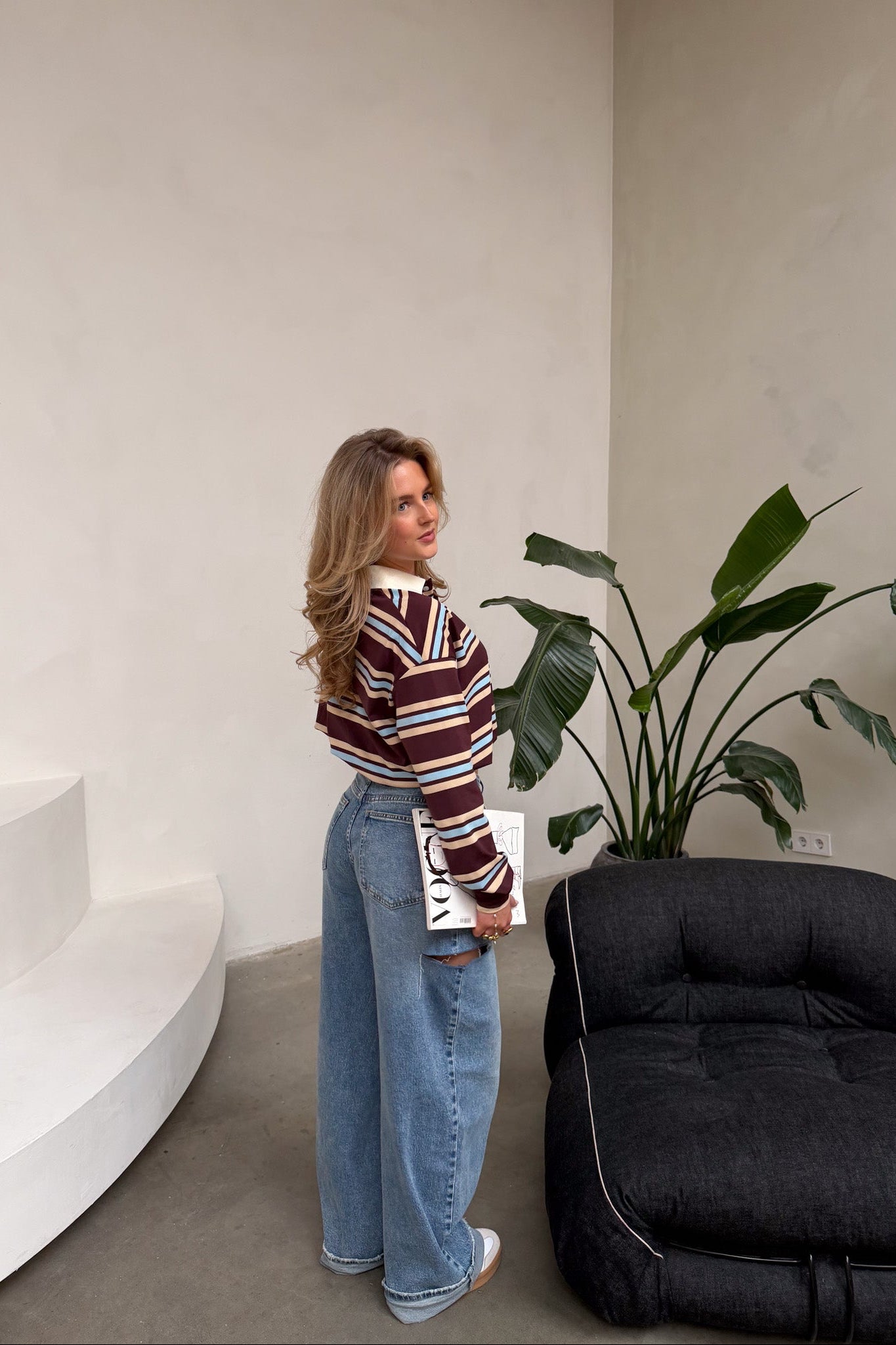 Preppy Striped Rugby Top