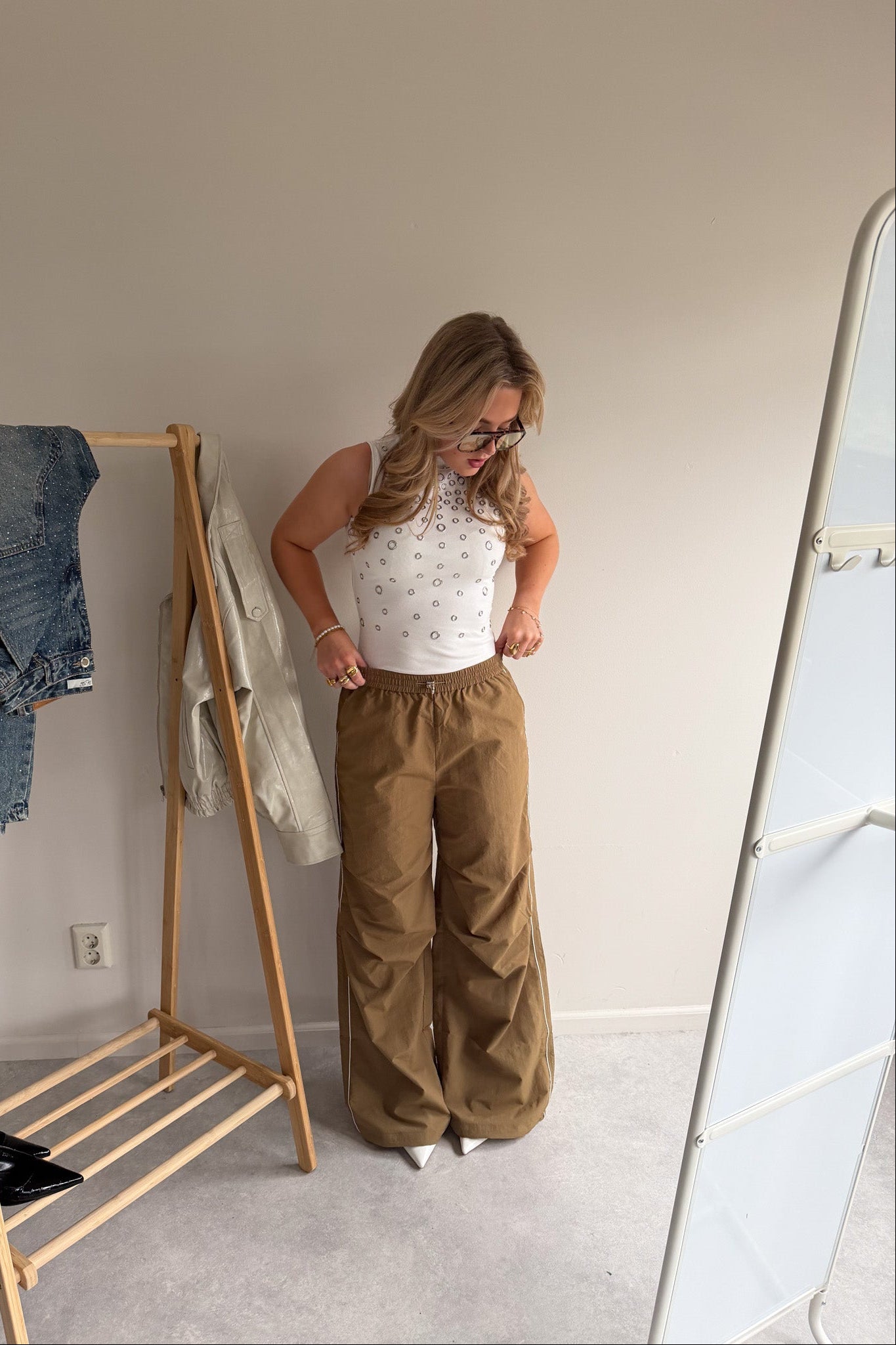 Studded High Neck Top