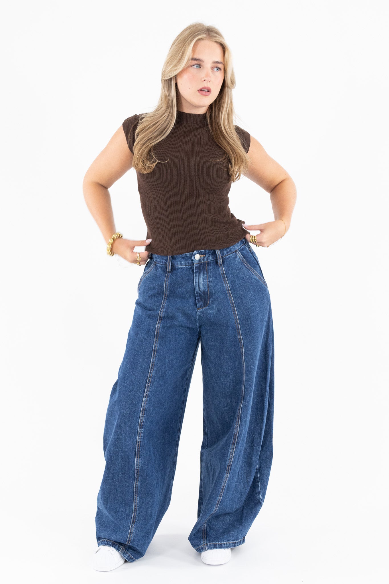 Fitted Mock Neck Top