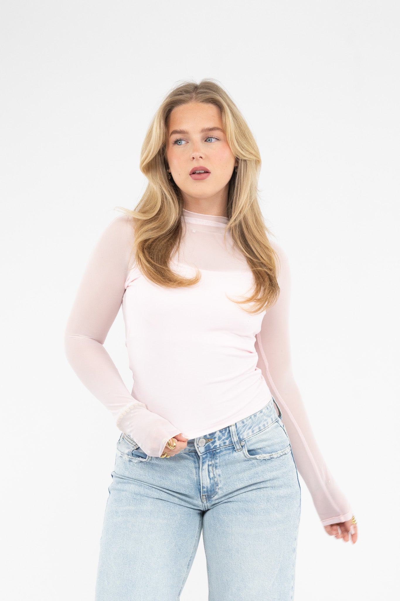 Mesh Long Sleeve Top