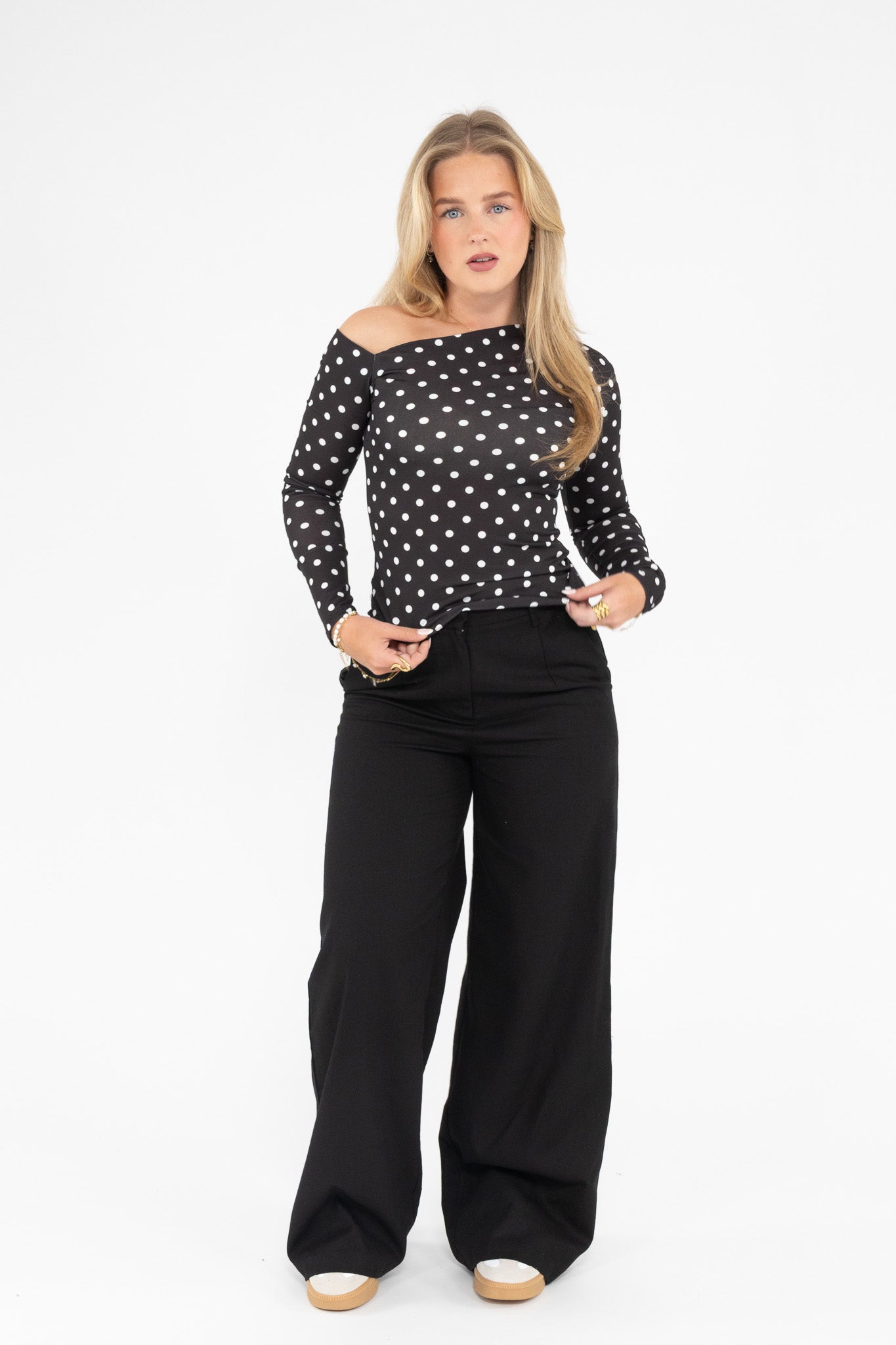 Polka Dot Off Shoulder Top