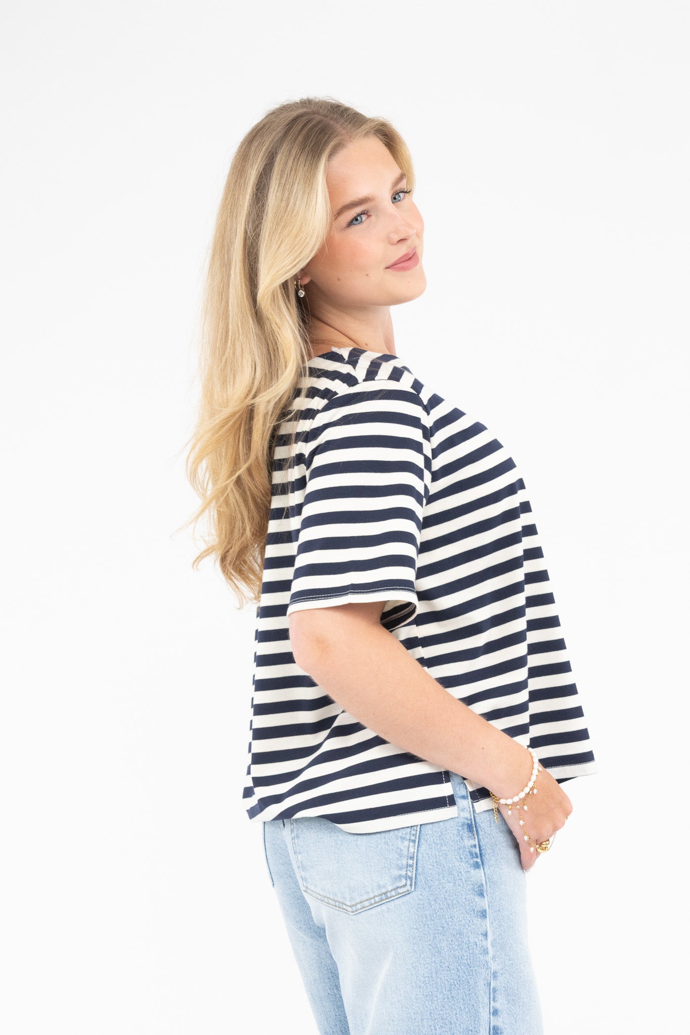 Striped Off Shoulder Tee