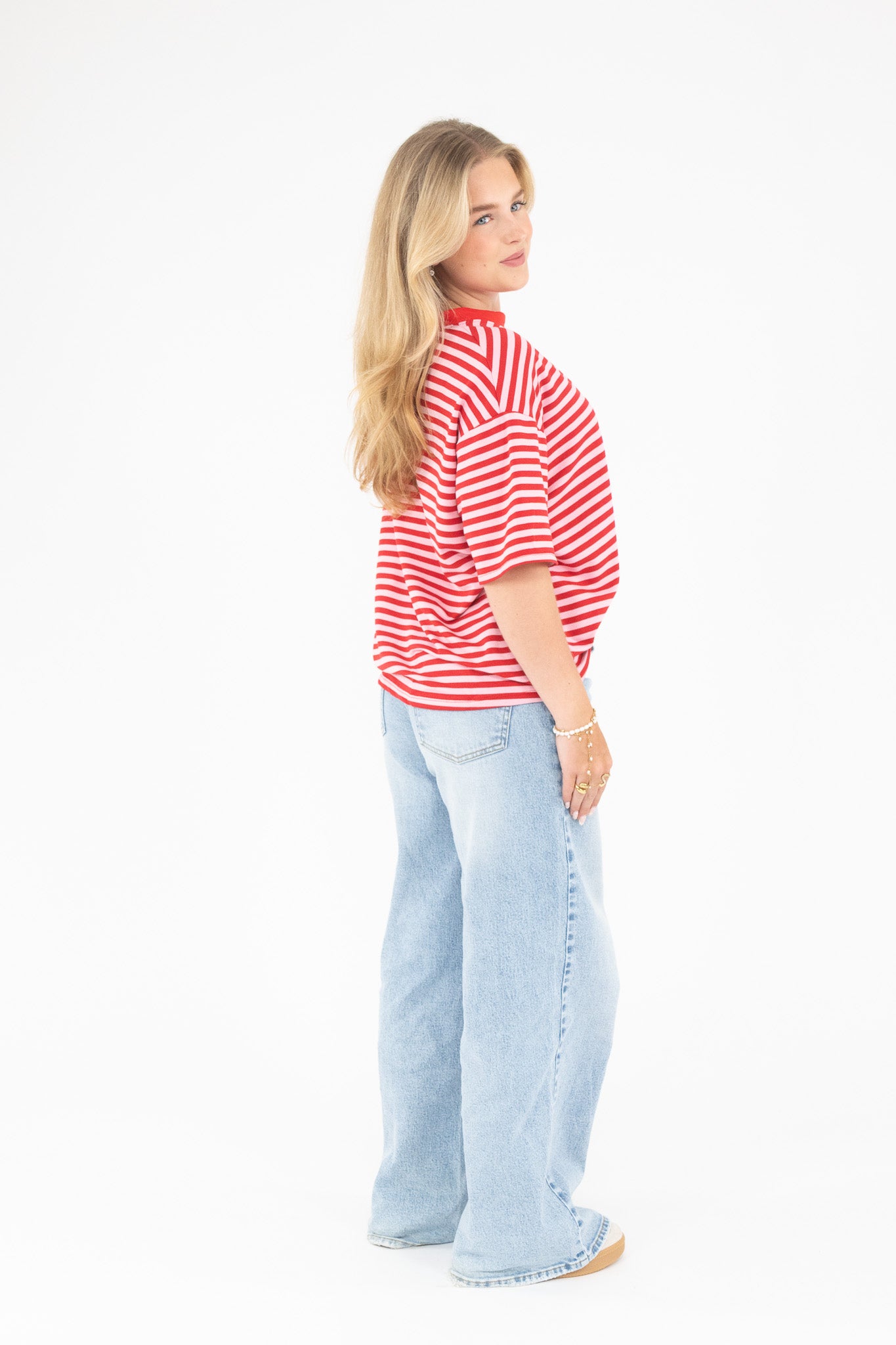 Oversized Stripe Tee Short Sleeve