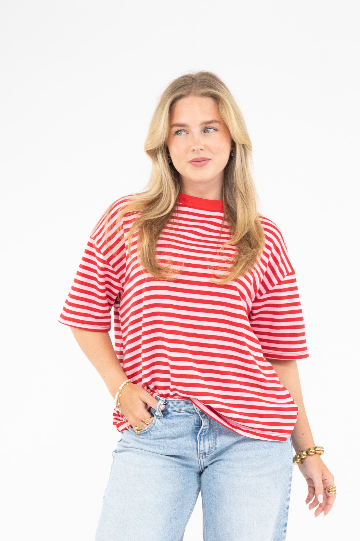 Oversized Stripe Tee Short Sleeve