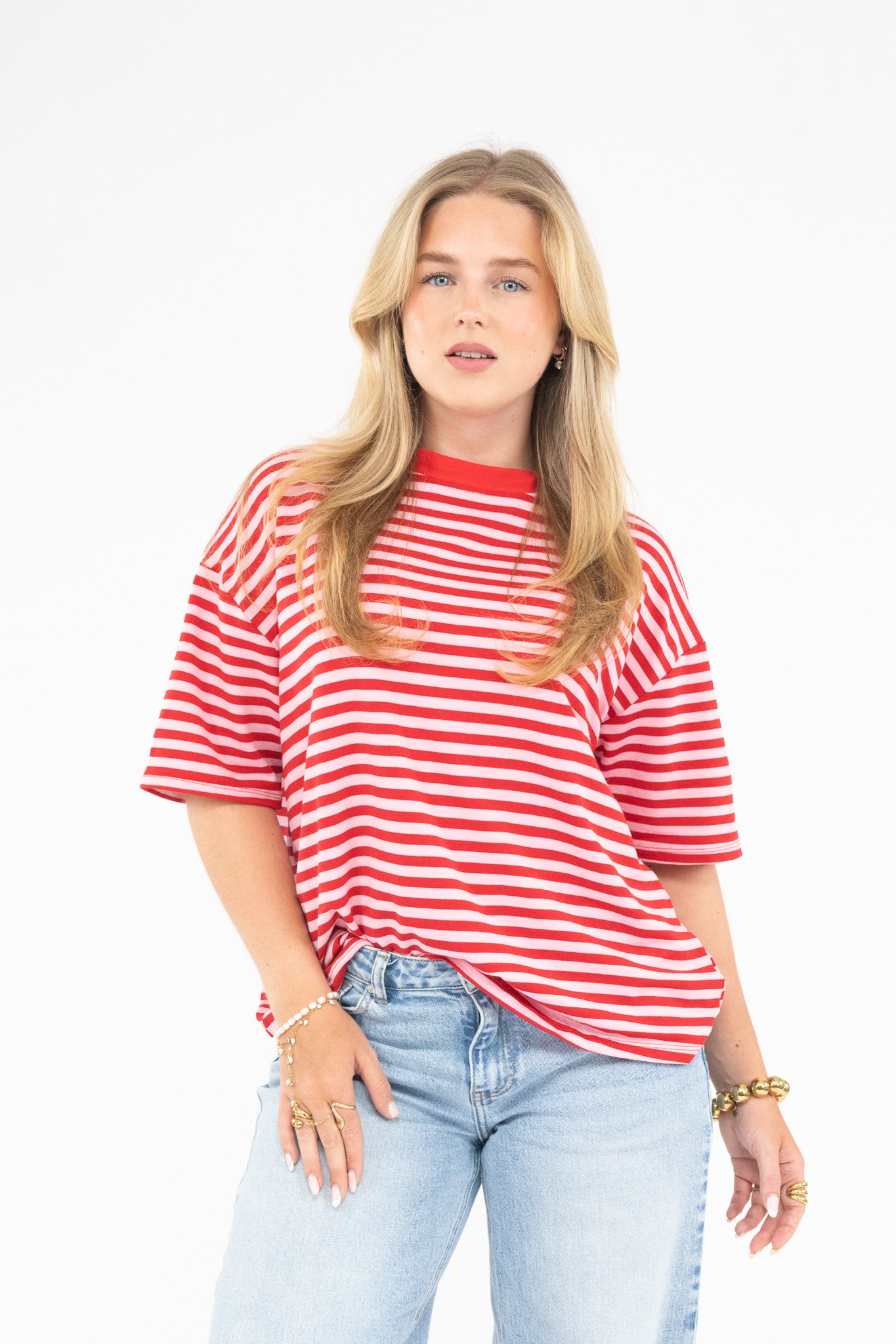 Oversized Stripe Tee Short Sleeve