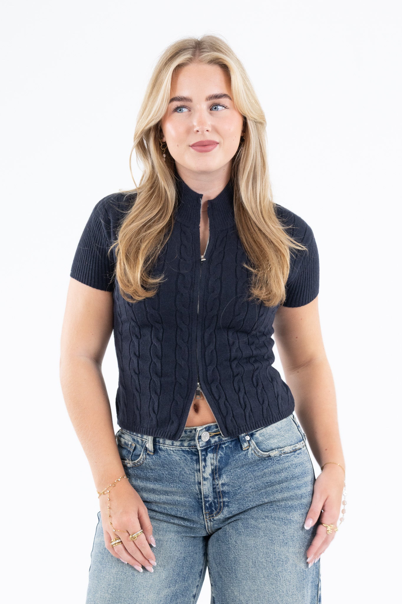 Livia Cable Zip Knit