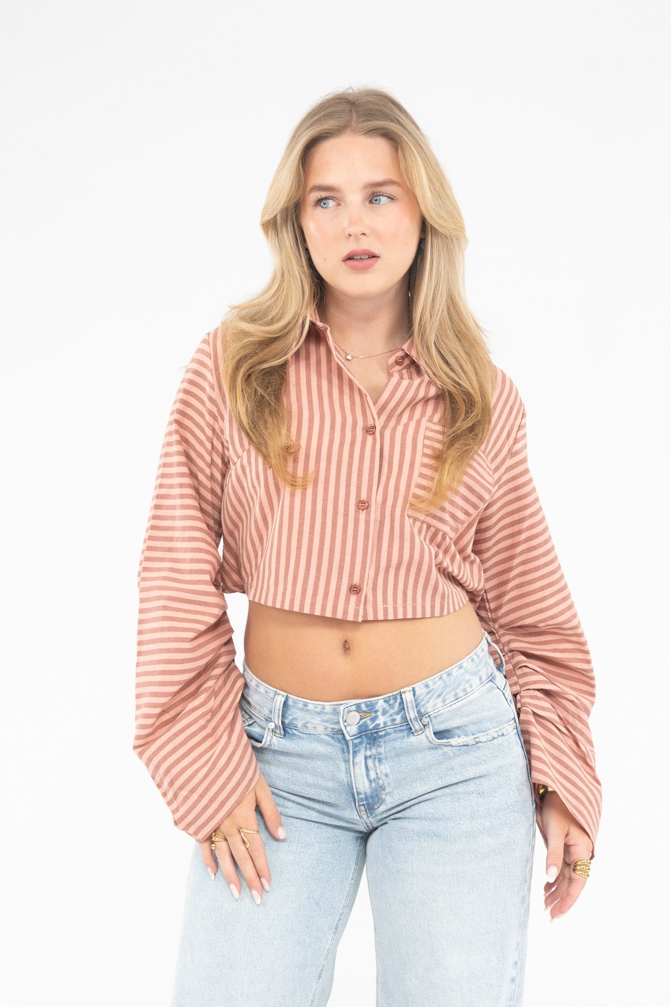 Striped Cropped Blouse