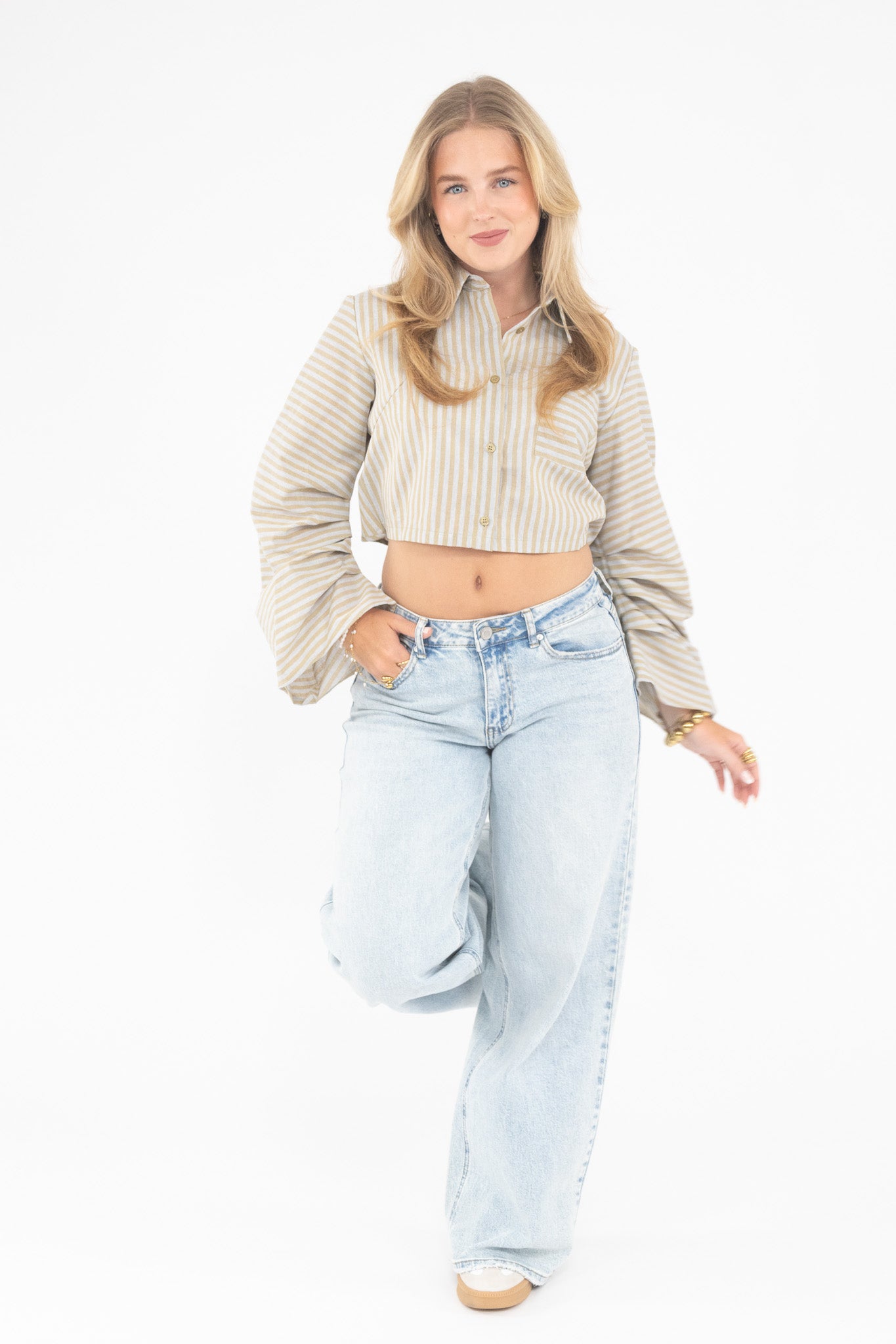 Striped Cropped Blouse