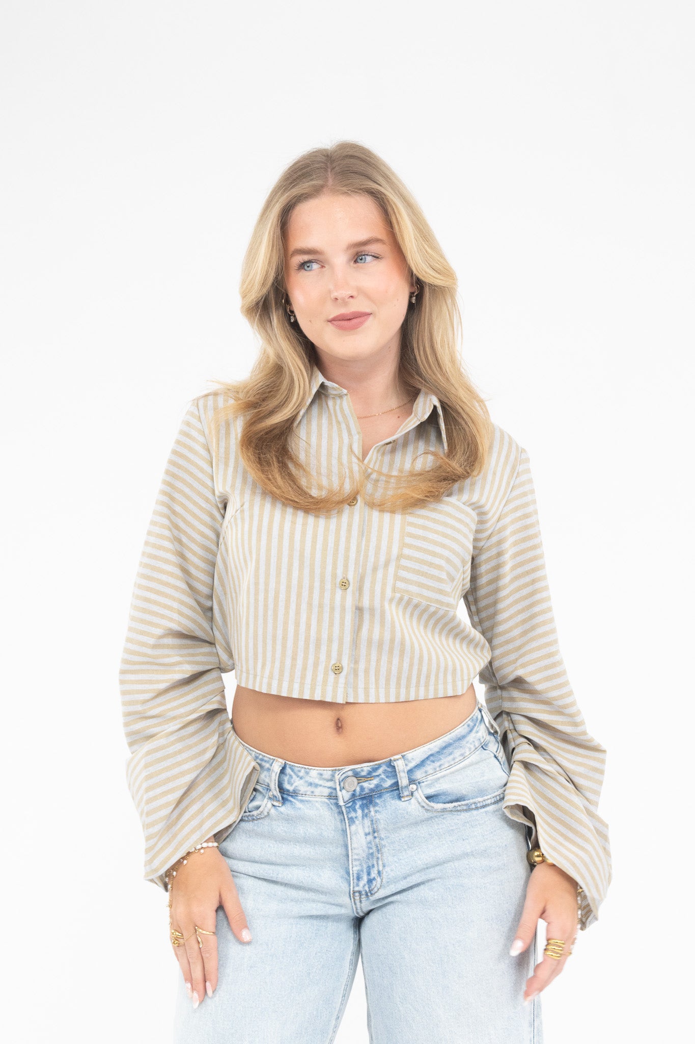Striped Cropped Blouse