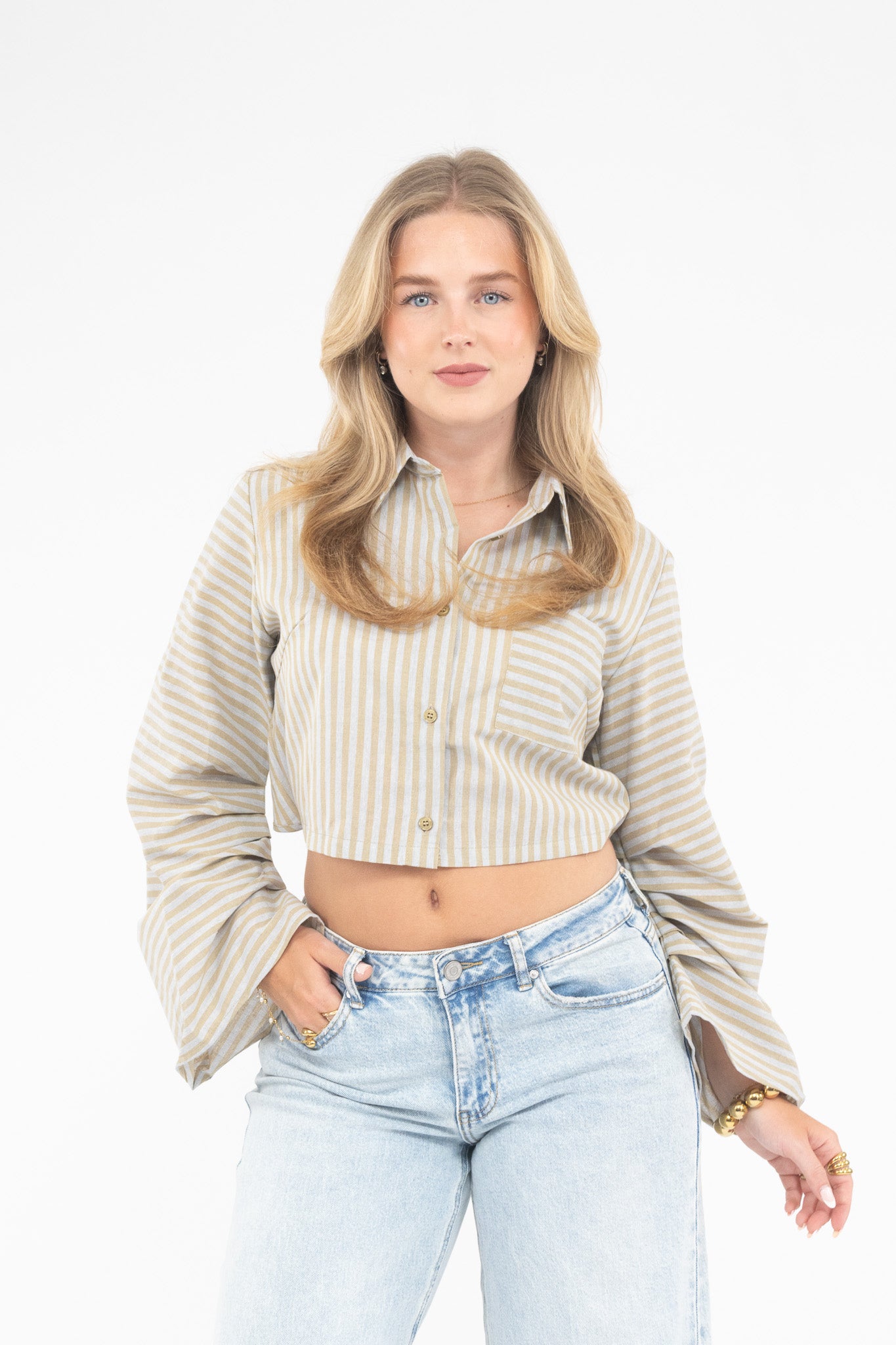 Striped Cropped Blouse