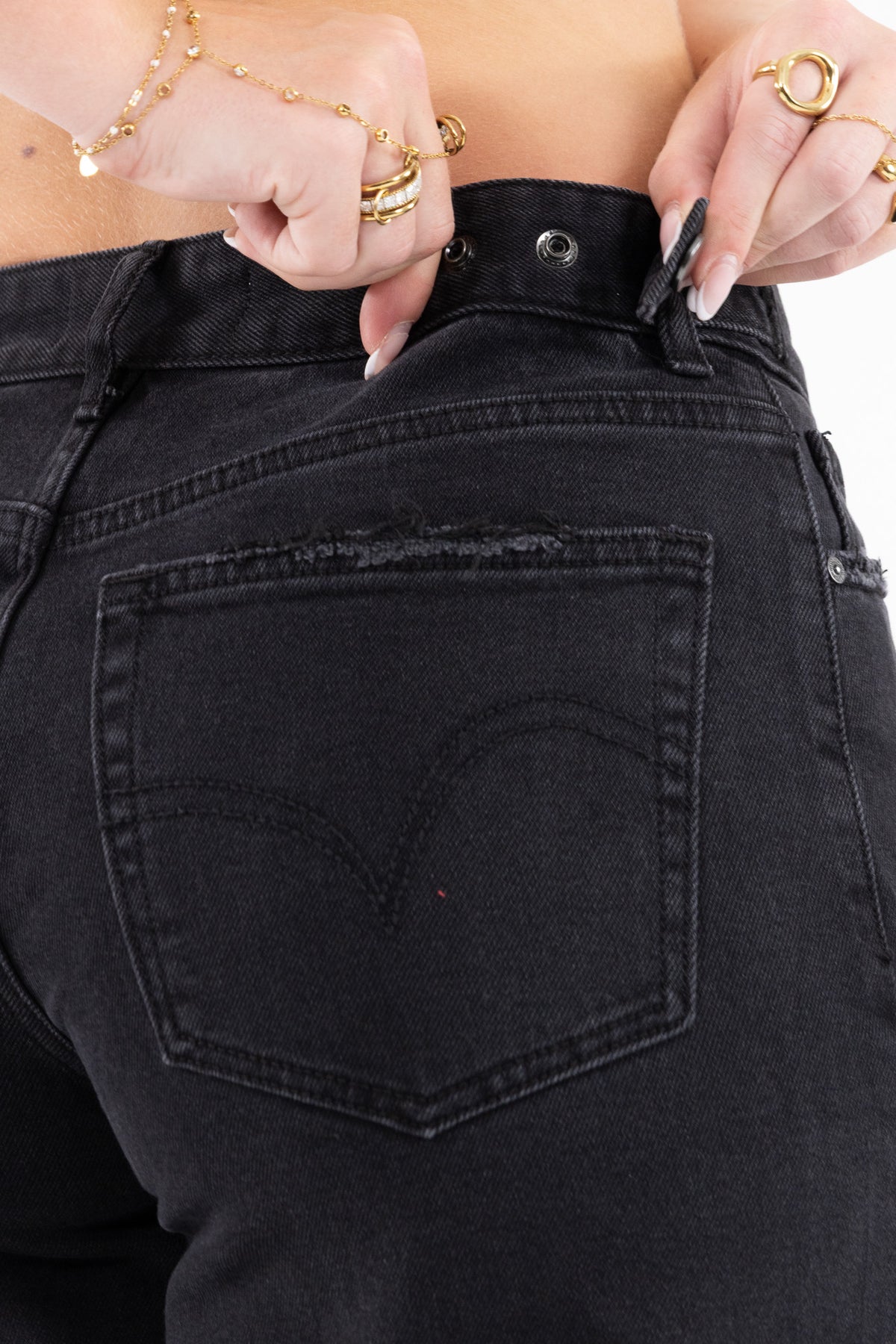 Adjustable Waist Baggy Jeans