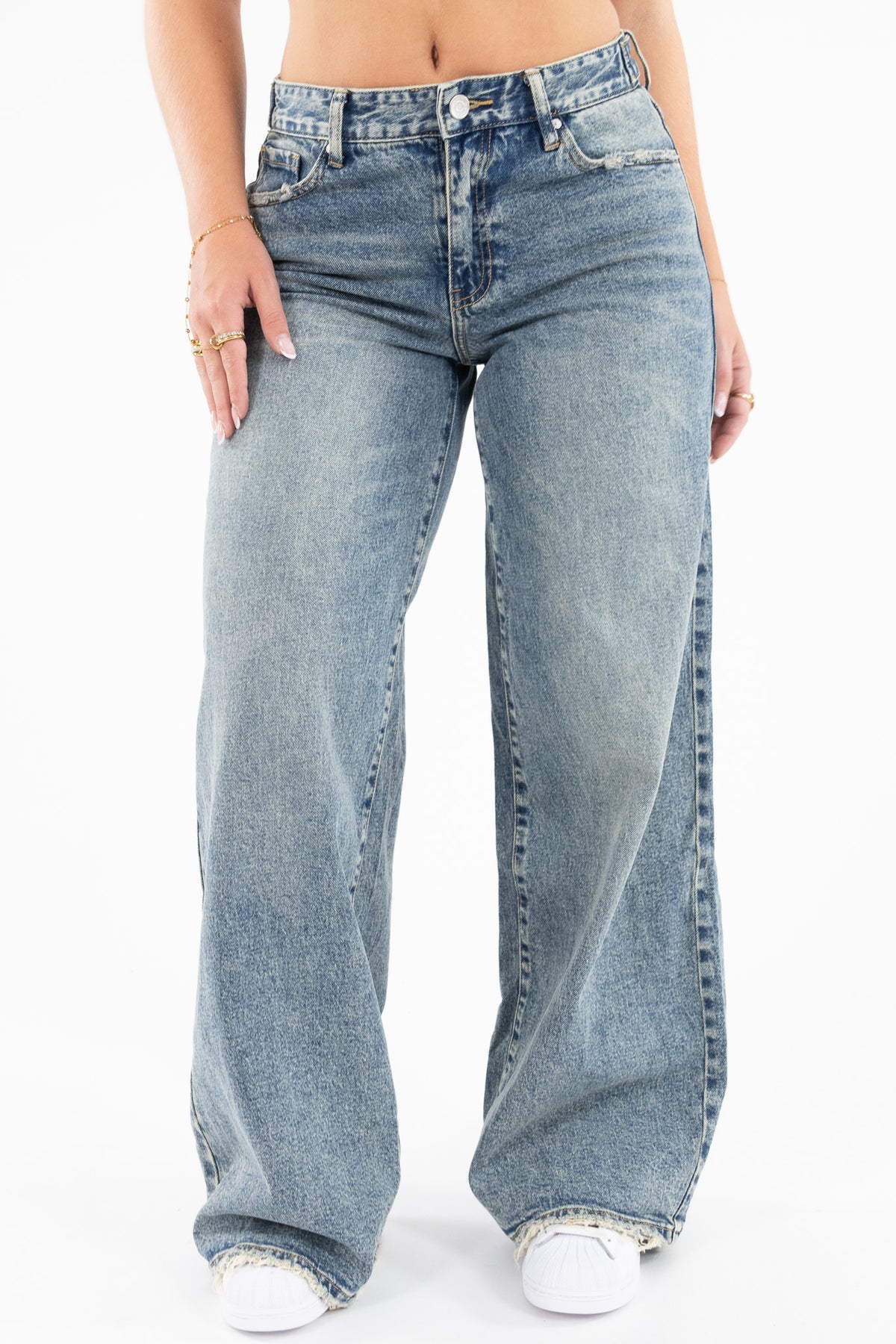 Adjustable Waist Baggy Jeans