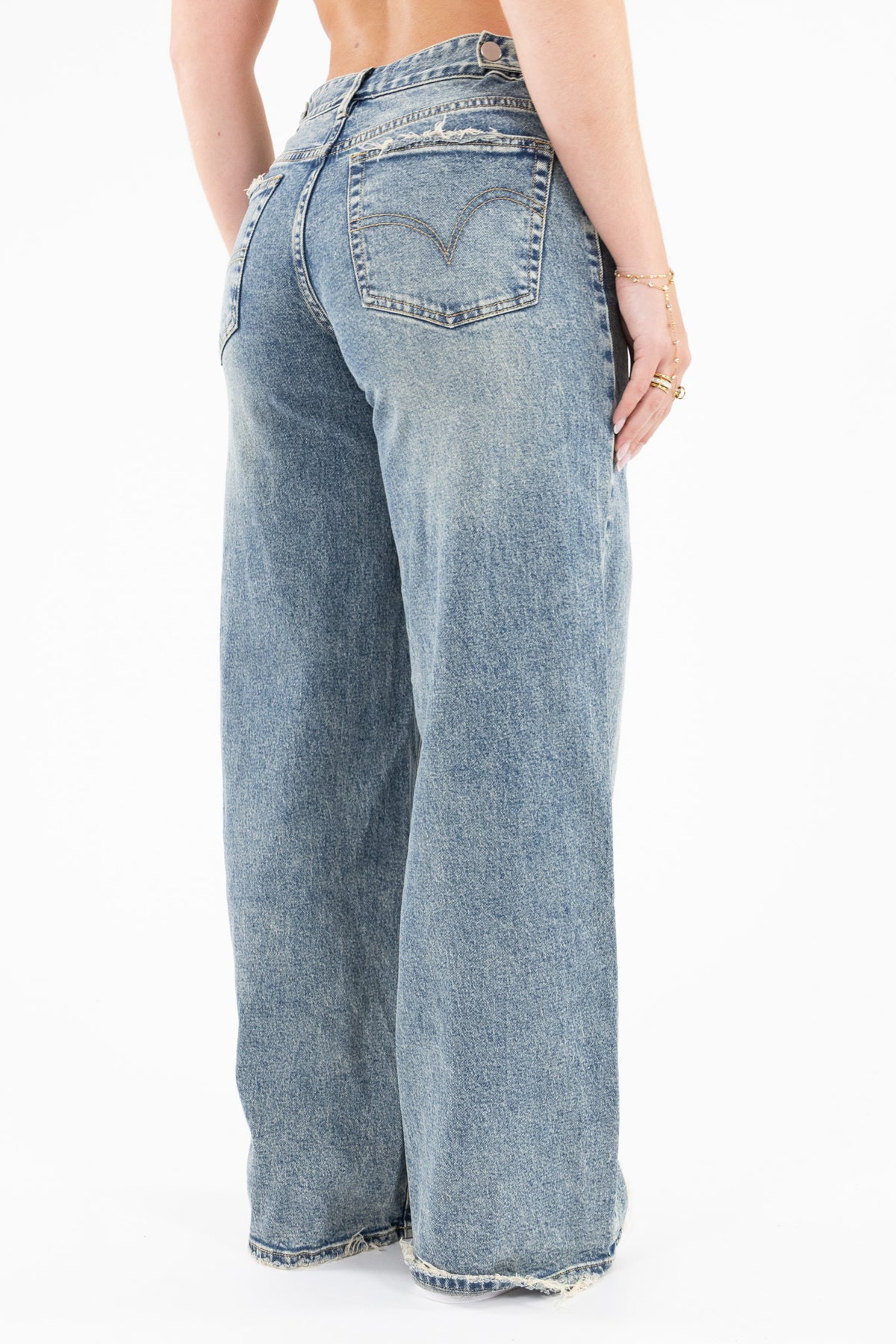 Adjustable Waist Baggy Jeans