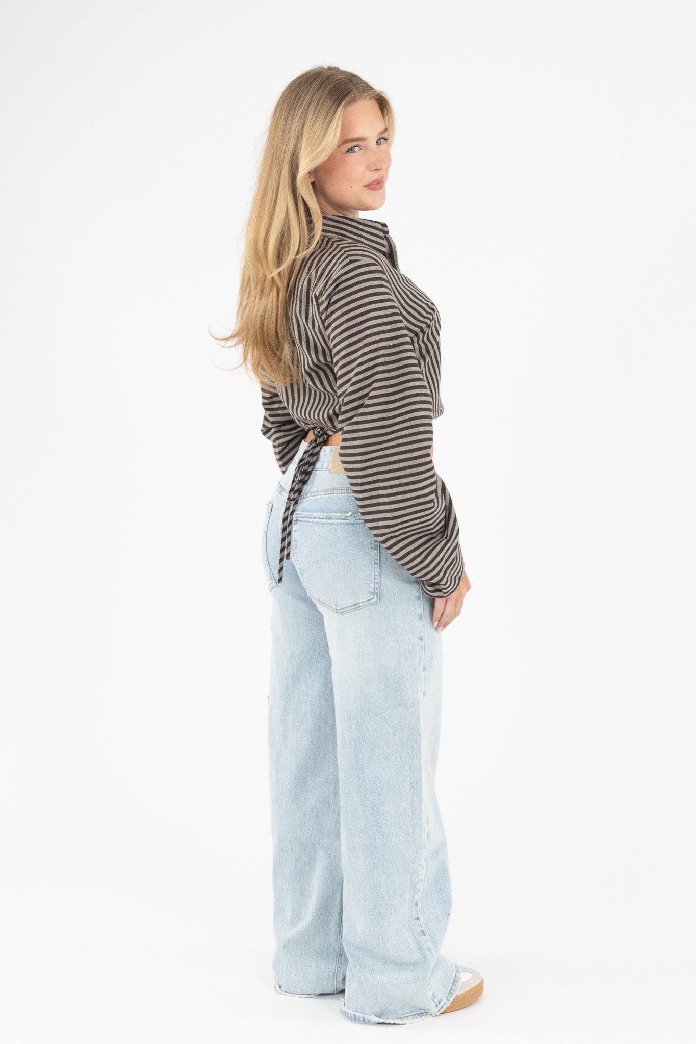 Striped Cropped Blouse