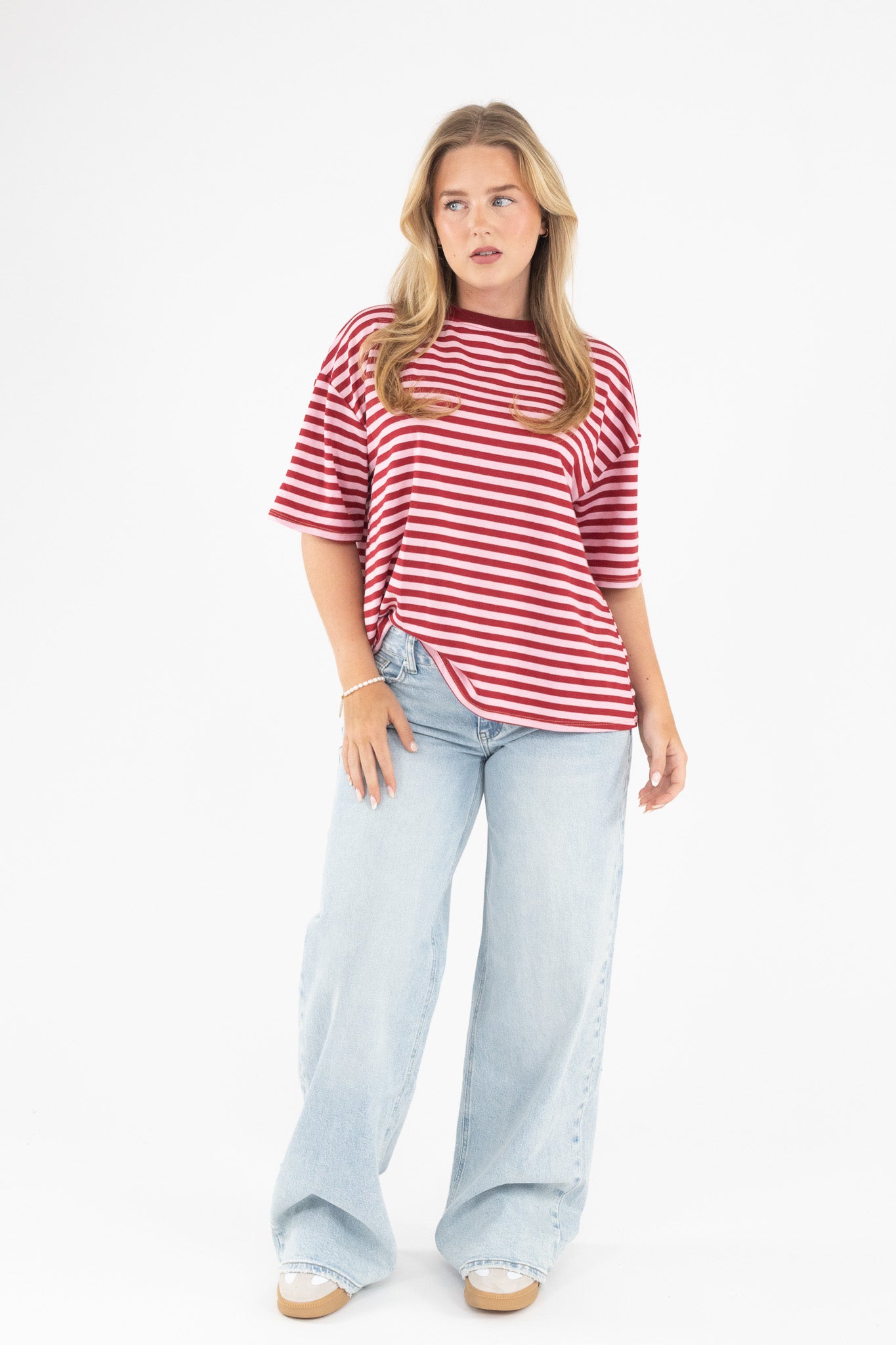 Oversized Stripe Tee Short Sleeve